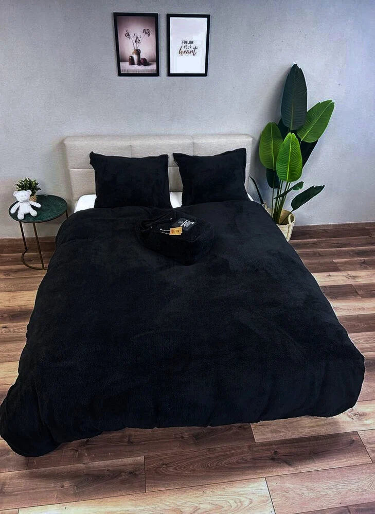 Black Teddy Duvet Cover | Warm, Soft & Luxurious