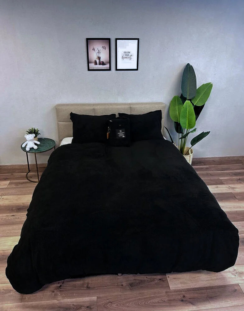 Black Teddy Duvet Cover | Warm, Soft & Luxurious