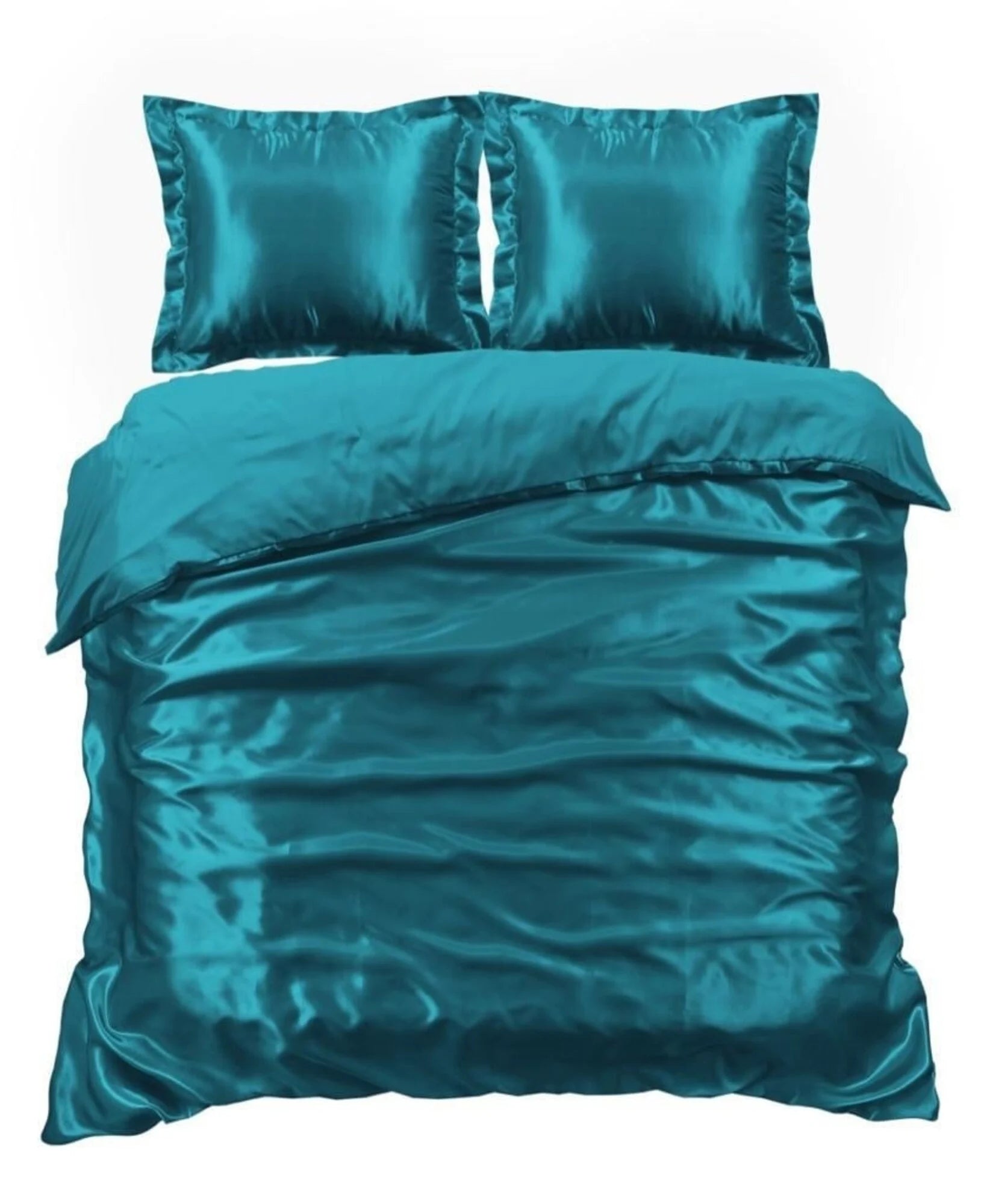 Shiny Satin Duvet Cover Aqua (Turquoise)