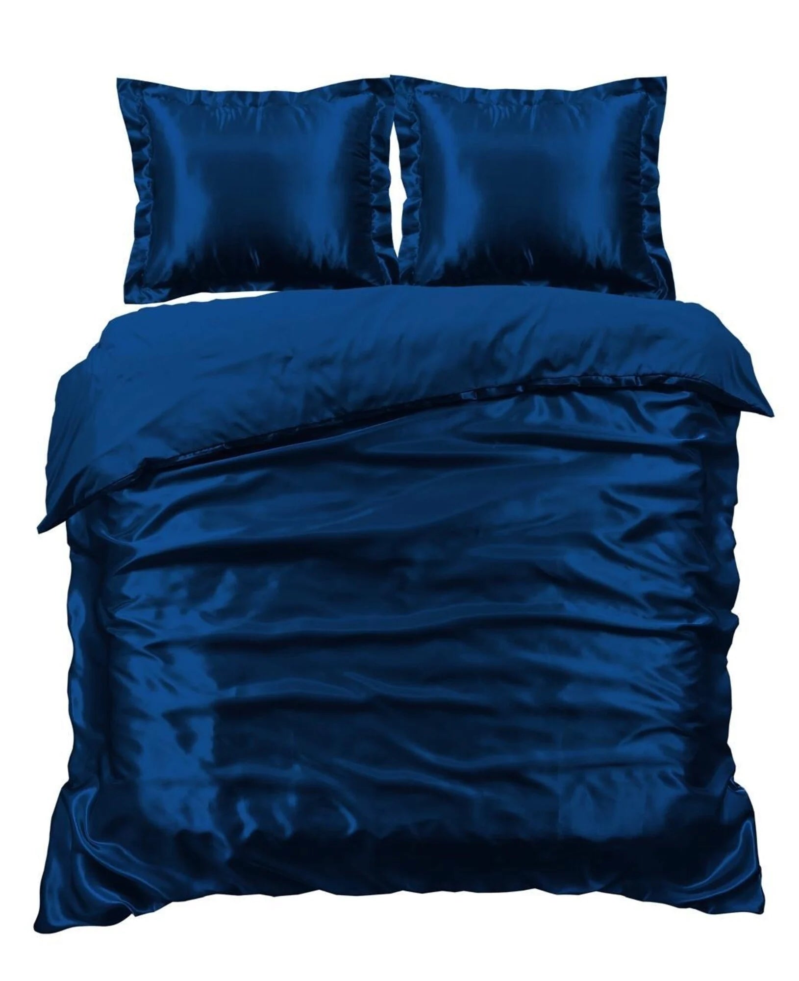 Glanzend Satijnen Dekbedovertrek Navy Blue