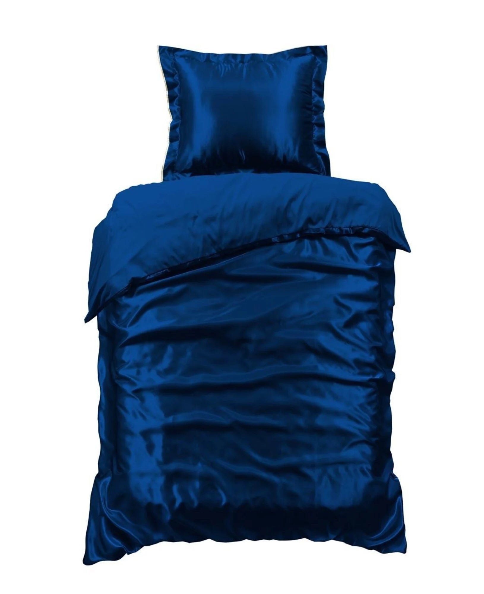 Glanzend Satijnen Dekbedovertrek Navy Blue