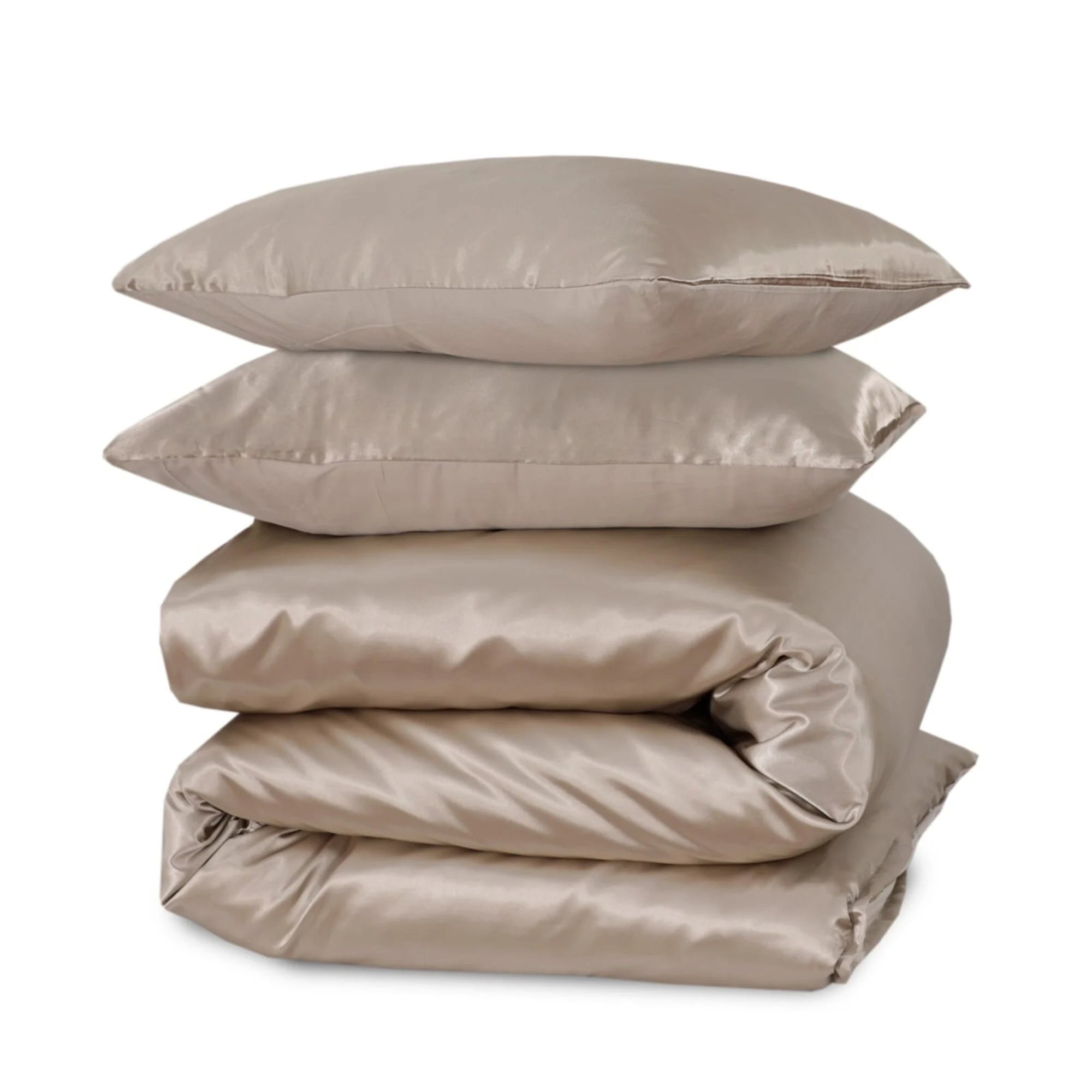 Glossy Satin Duvet Cover Taupe