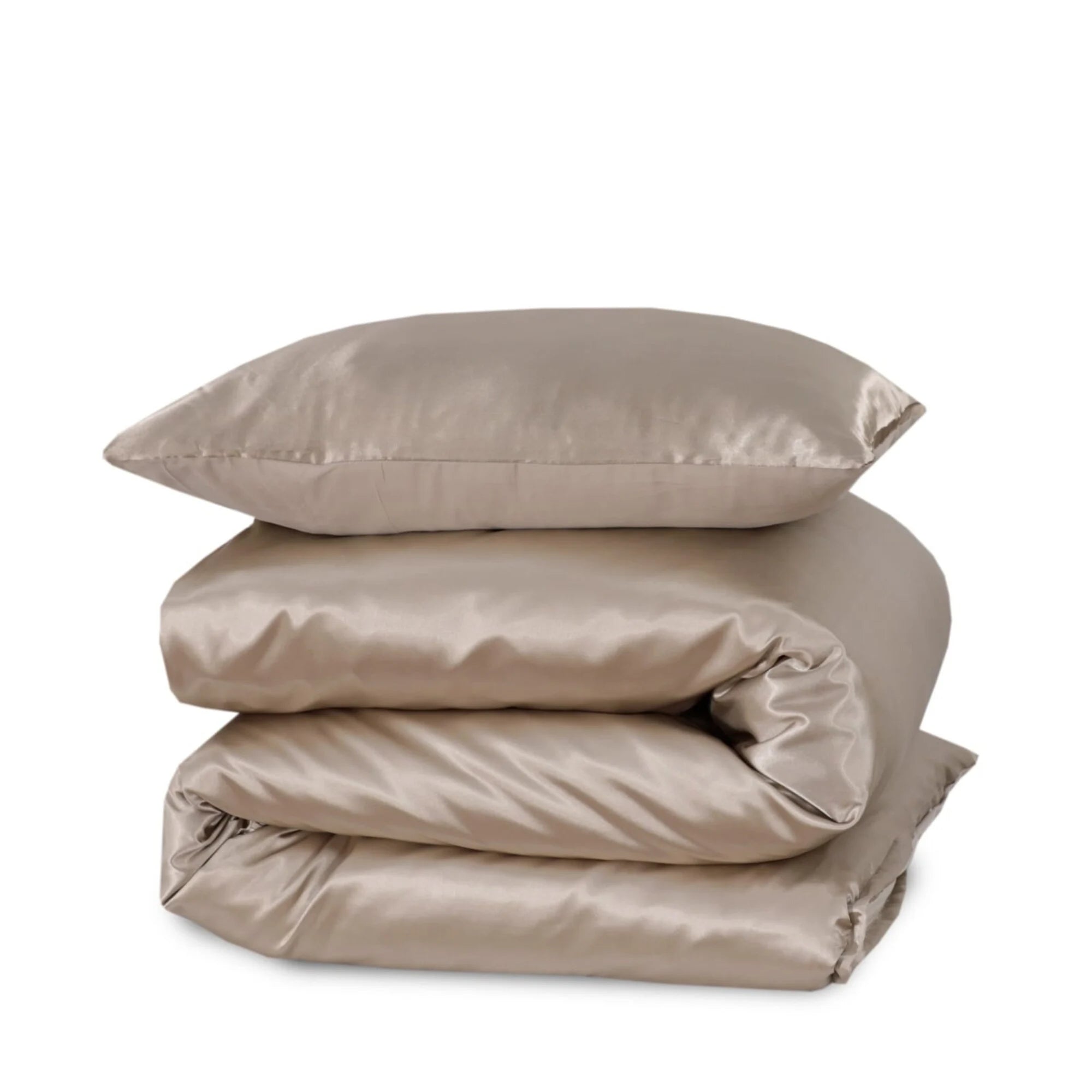 Glossy Satin Duvet Cover Taupe