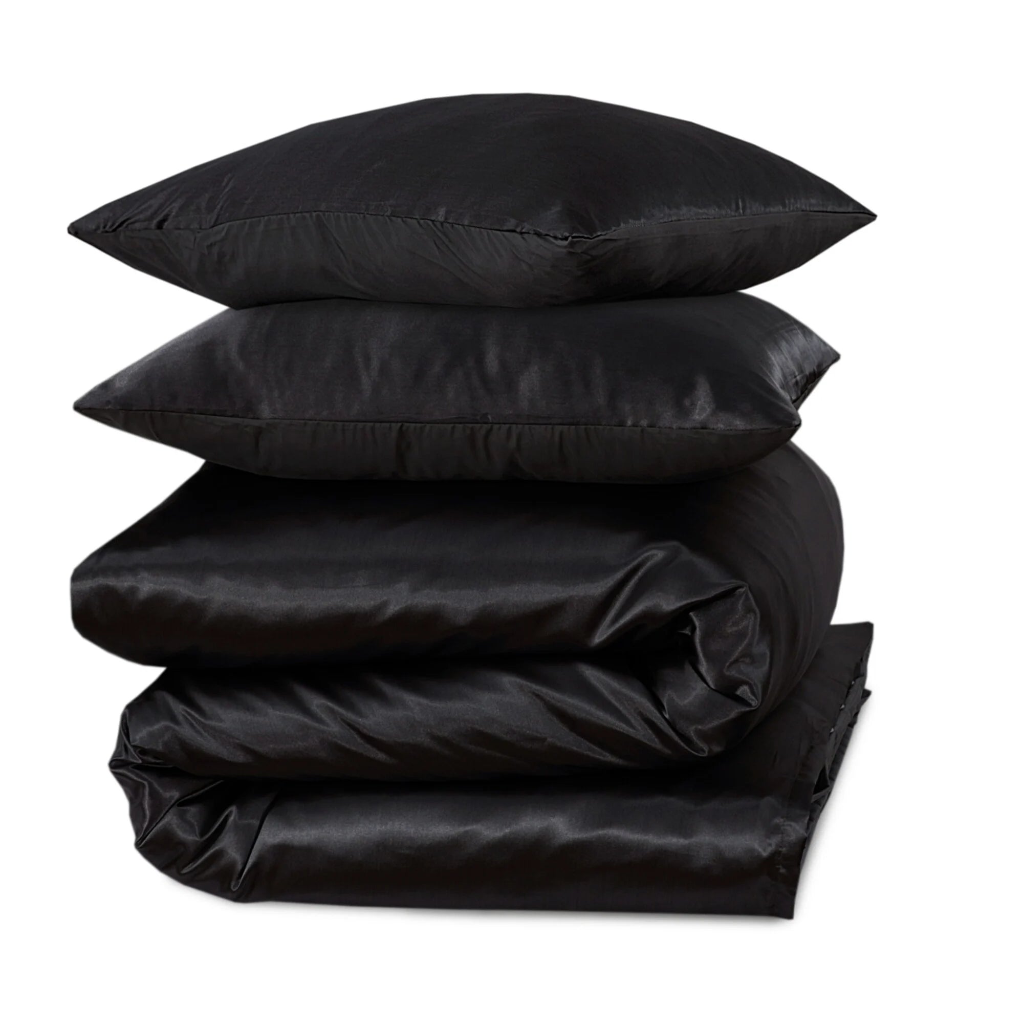 Shiny Satin Duvet Cover Black
