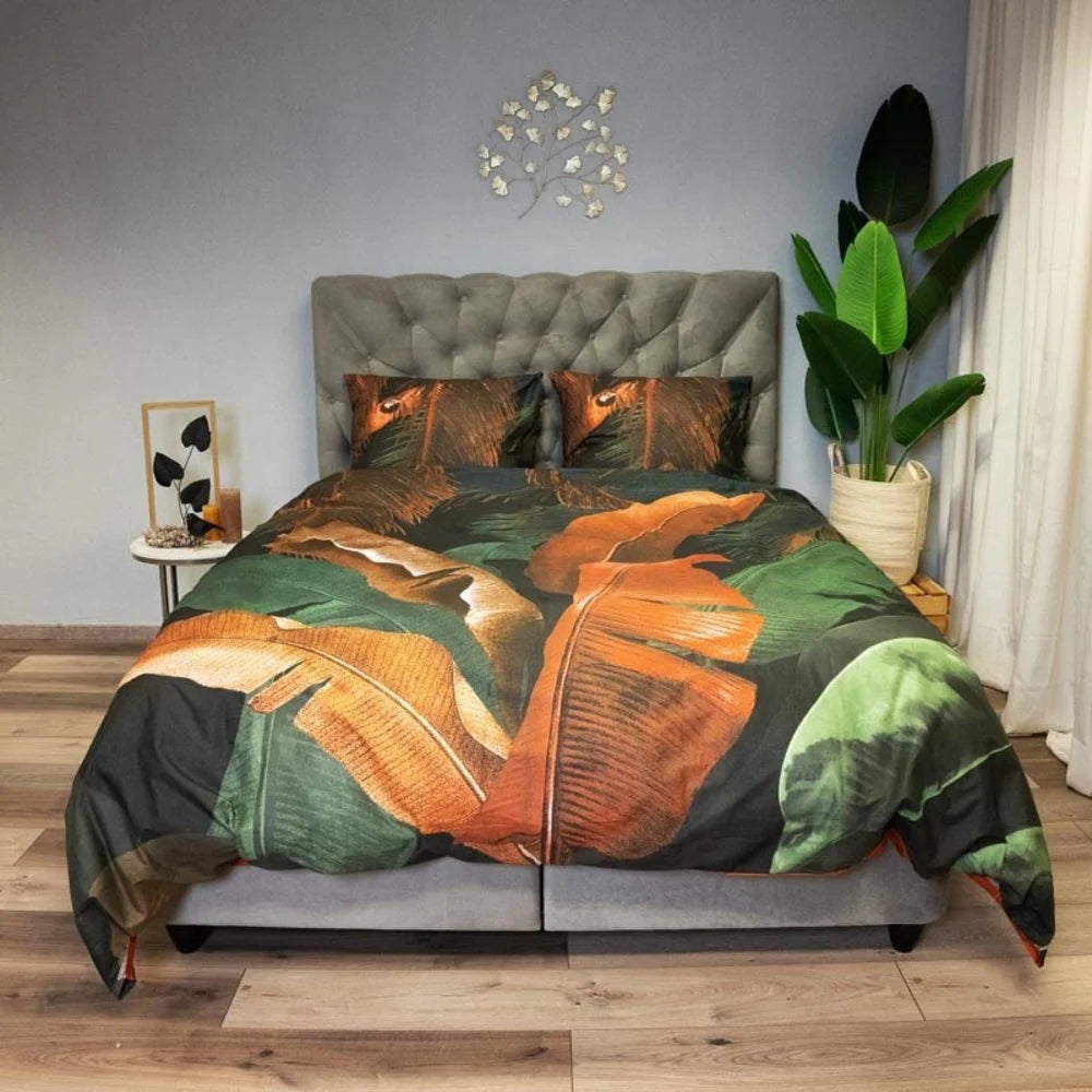 Cotton Duvet Cover Jungle Parrot