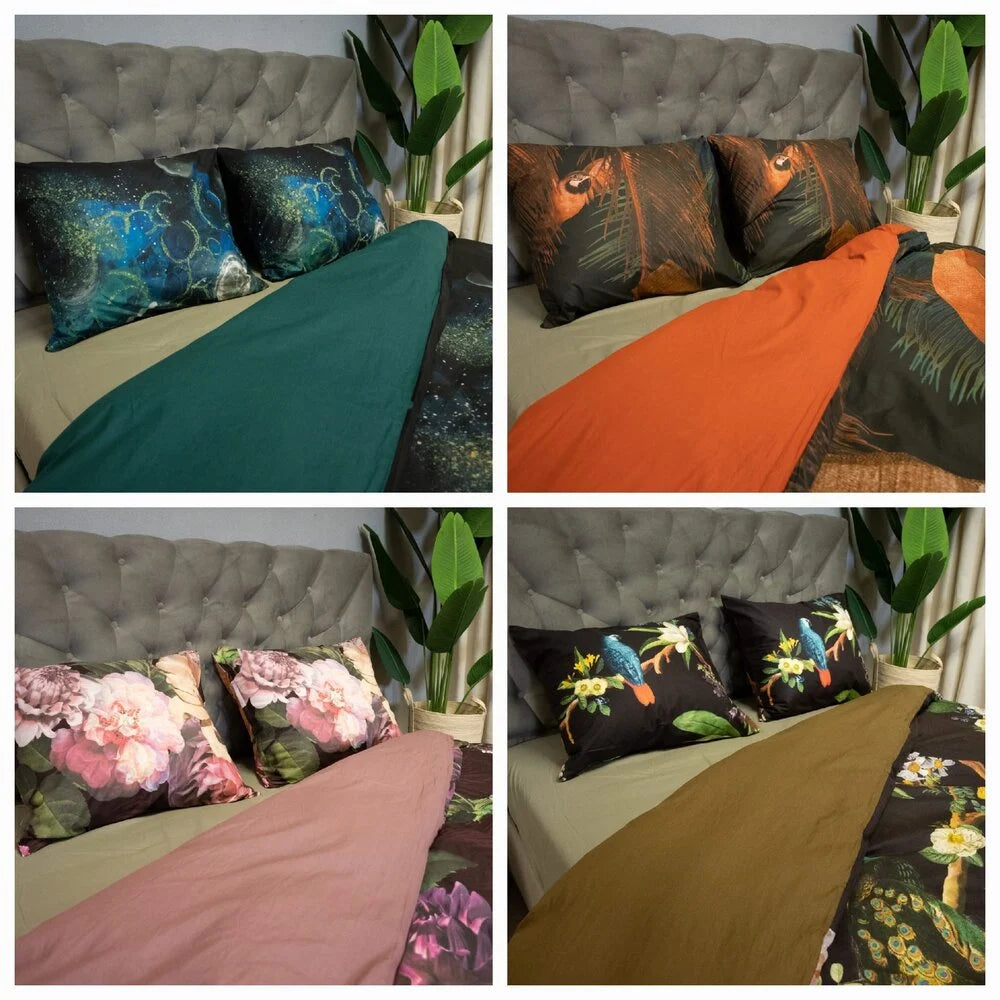 Cotton Duvet Cover Jungle Parrot