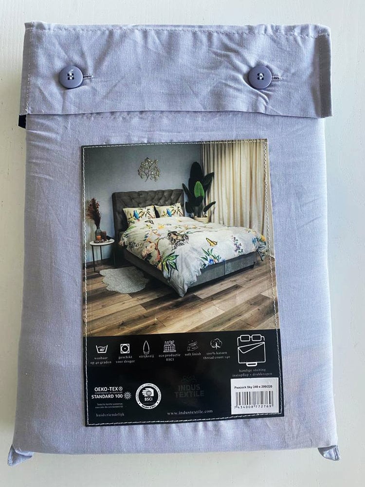 Cotton Duvet Cover Peacock Light