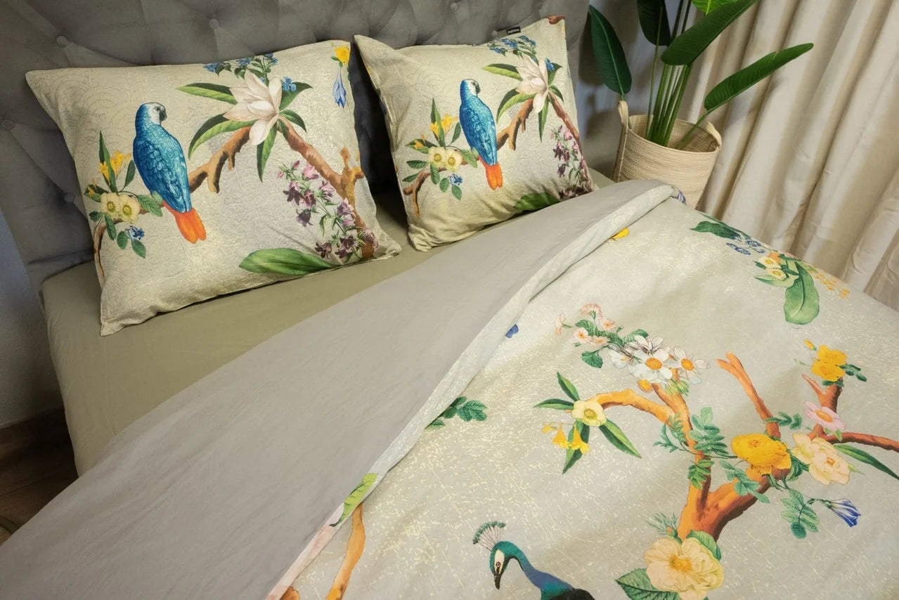 Cotton Duvet Cover Peacock Light