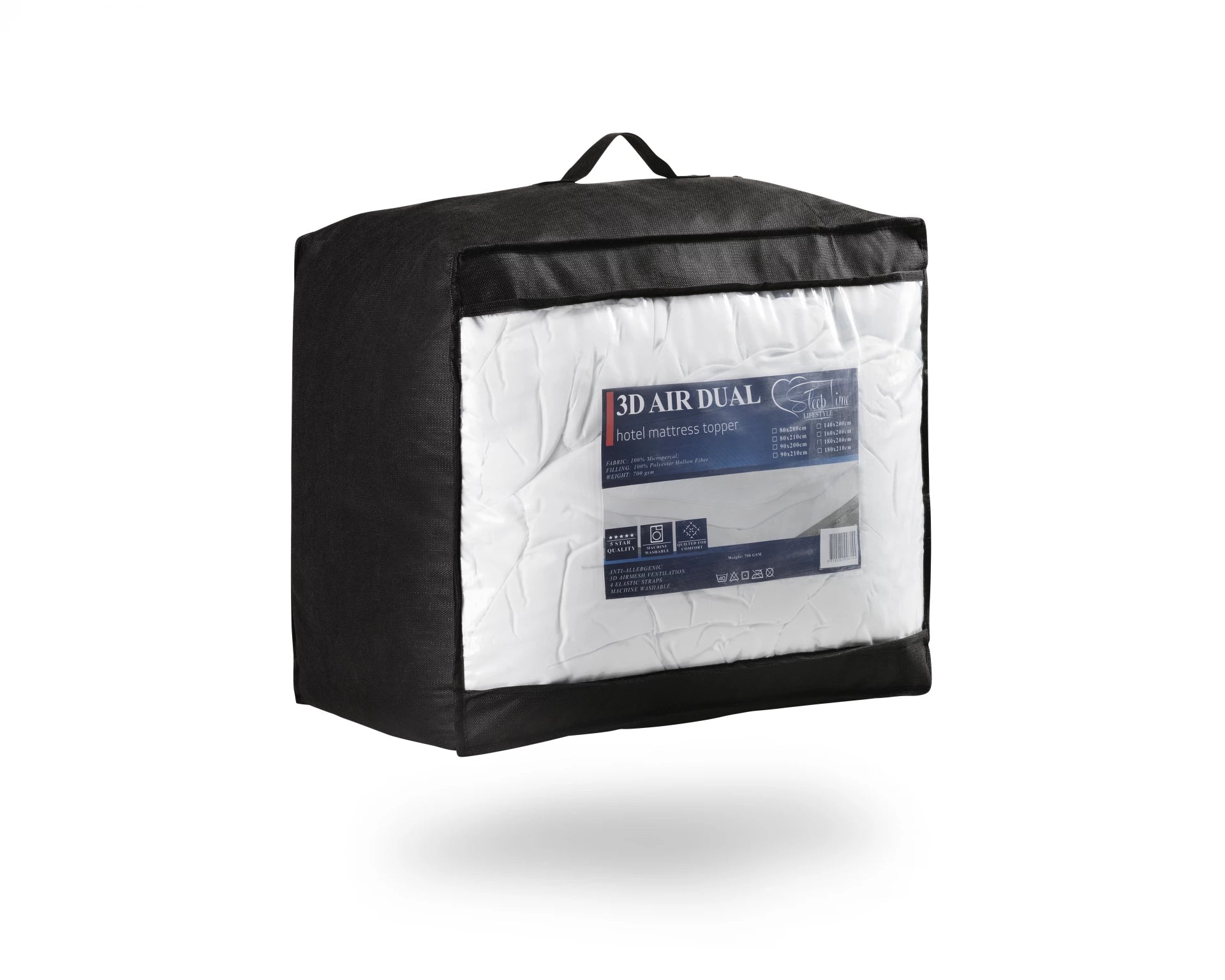 3D Air Dual Layer Hotel Mattress Topper - Air Ventilation - Comfortably Soft - Ideal for Hard Mattresses
