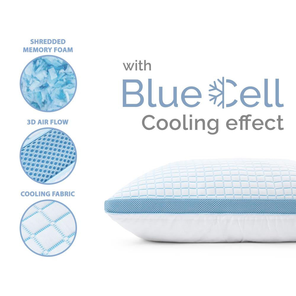 3D Blue Cell Tech Verkoelend Memory Foam Kussen 50 x 70 - Verkoelend - Stevig hardheid - Traagschuim ondersteuning