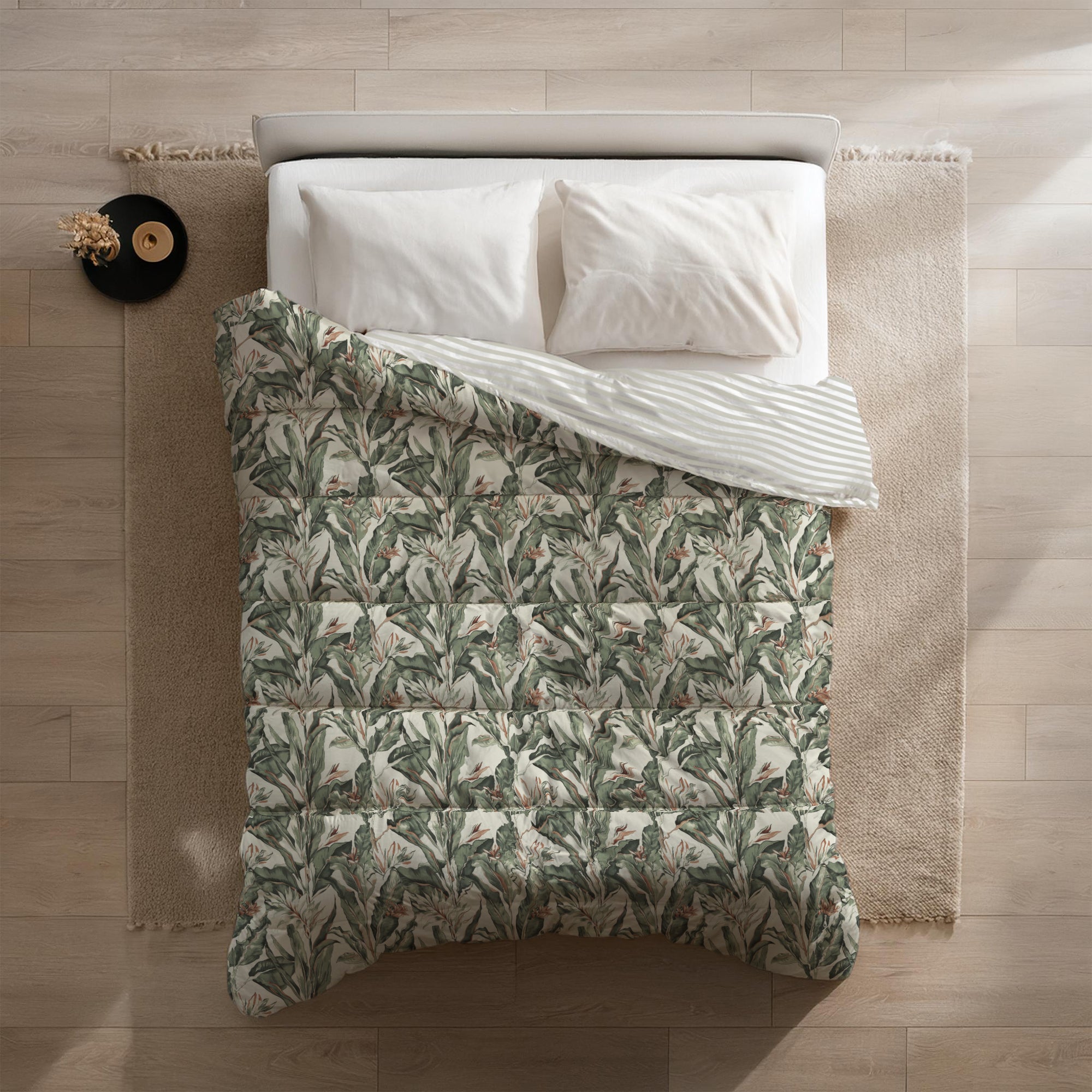 All-in One Lazy Dekbed Floral Green - Dekbed voor het hele jaar
