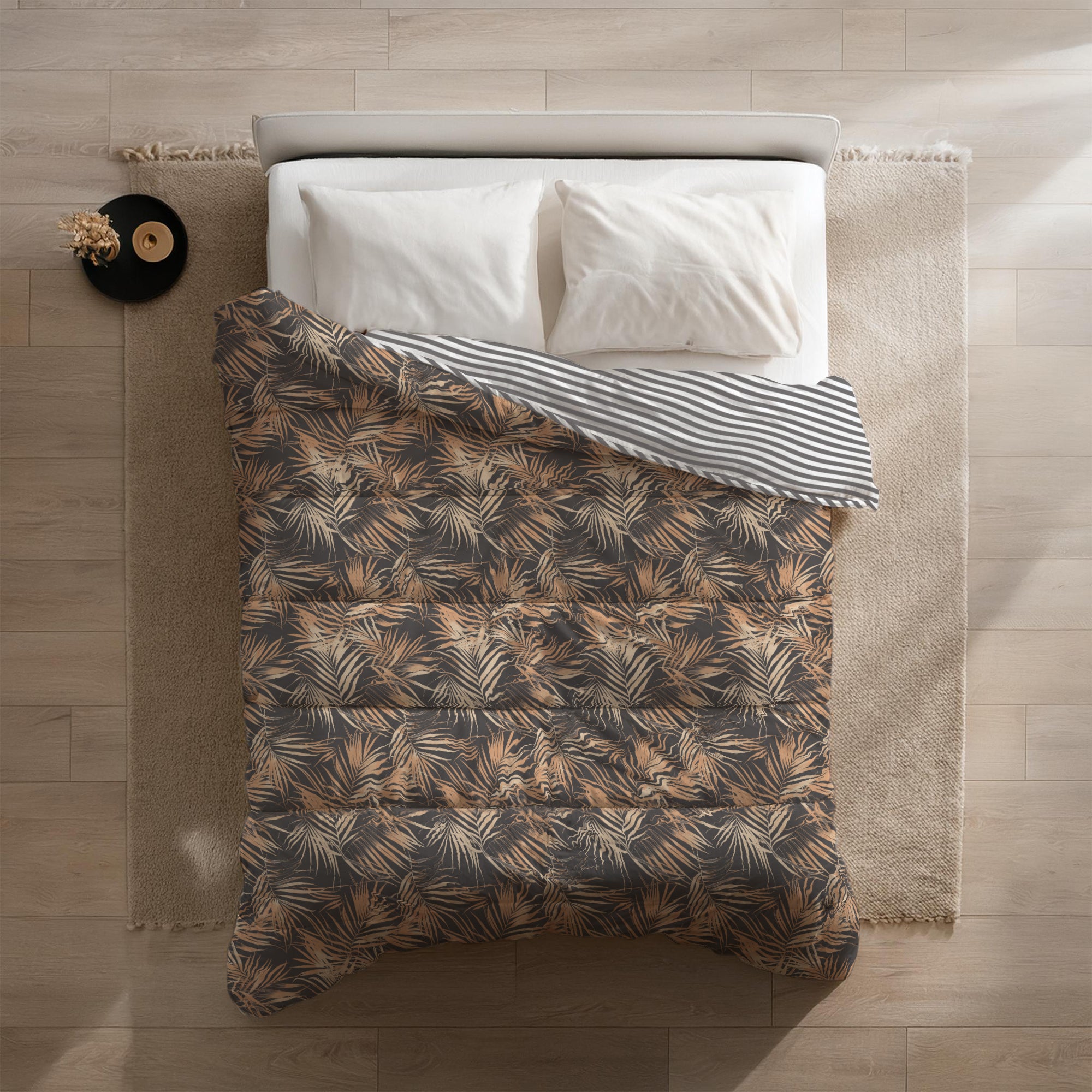 All-in One Lazy Dekbed Orange Leafs - Dekbed voor het hele jaar