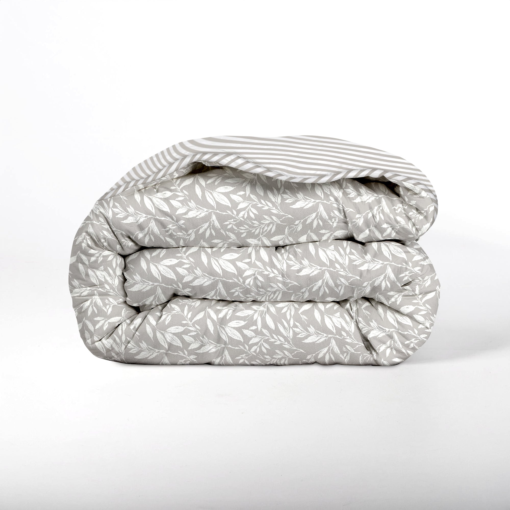 All-in-One Lazy Duvet Grey Leafs - Duvet for the whole year