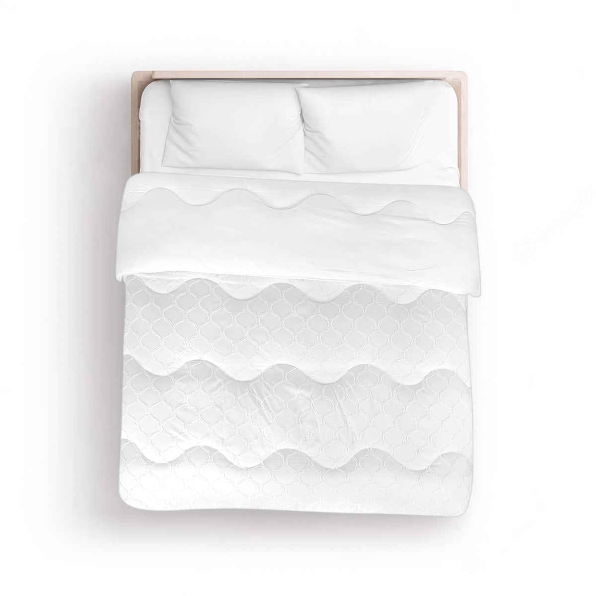 Easy Dekbed Tufted Curve - Wit