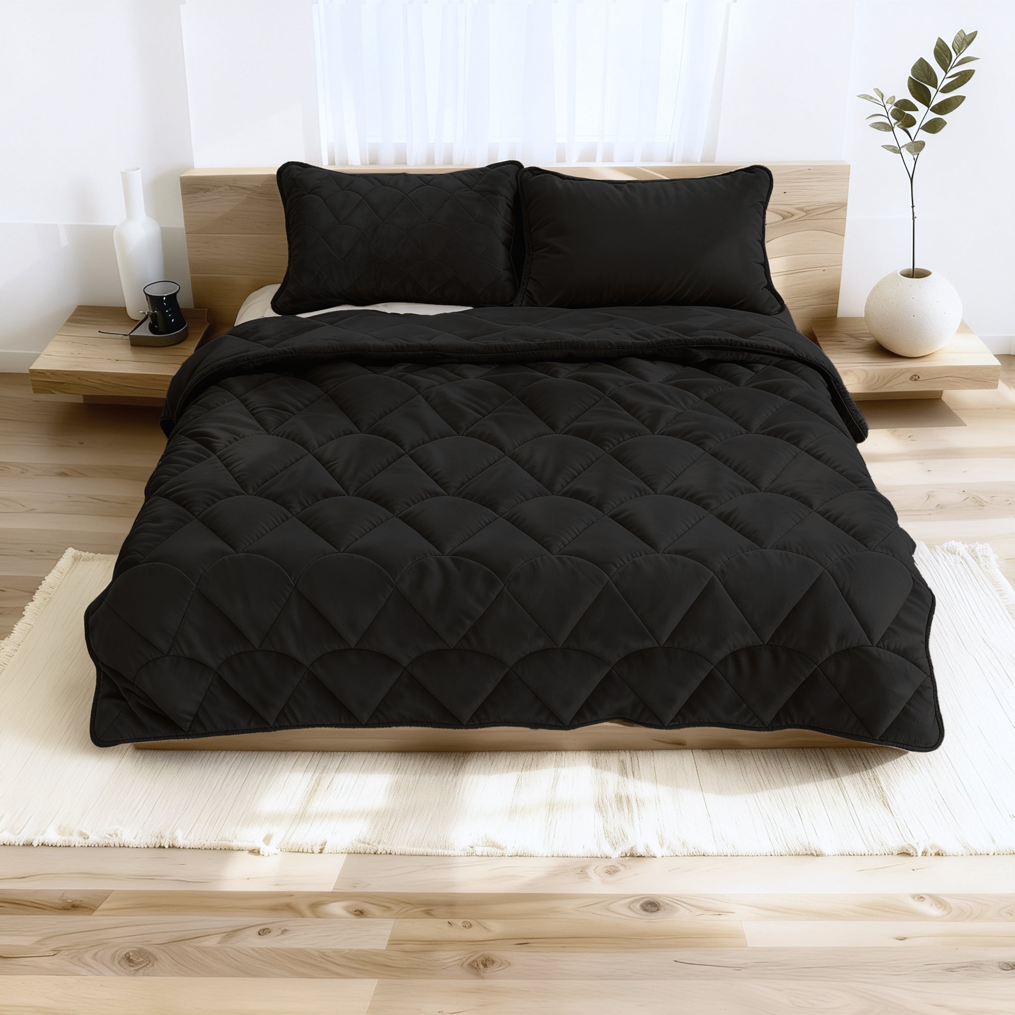 All-in One Lazy Velvet Dekbed Zwart - Dekbed met kussenslopen
