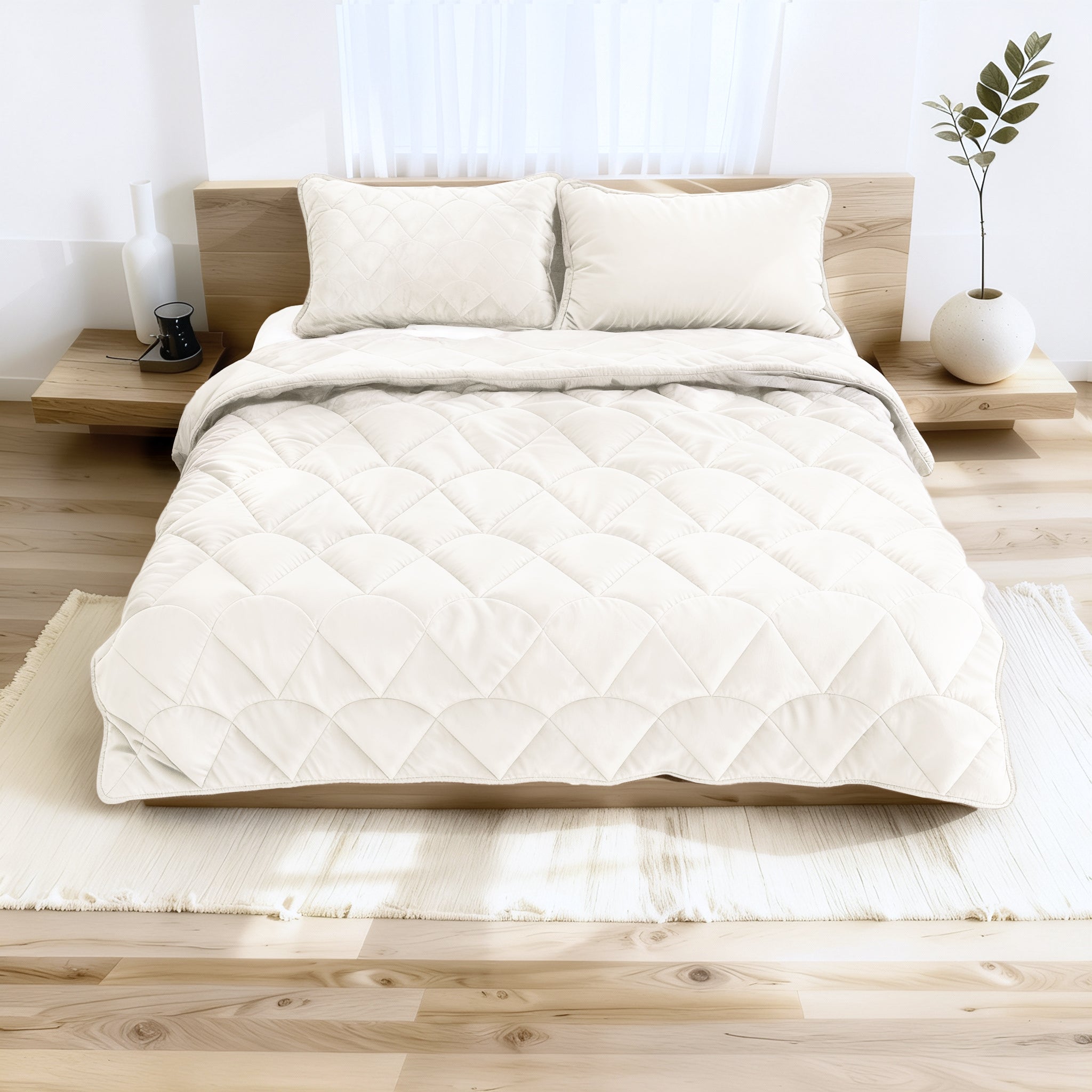All-in One Lazy Velvet Dekbed Beige - Dekbed met kussenslopen