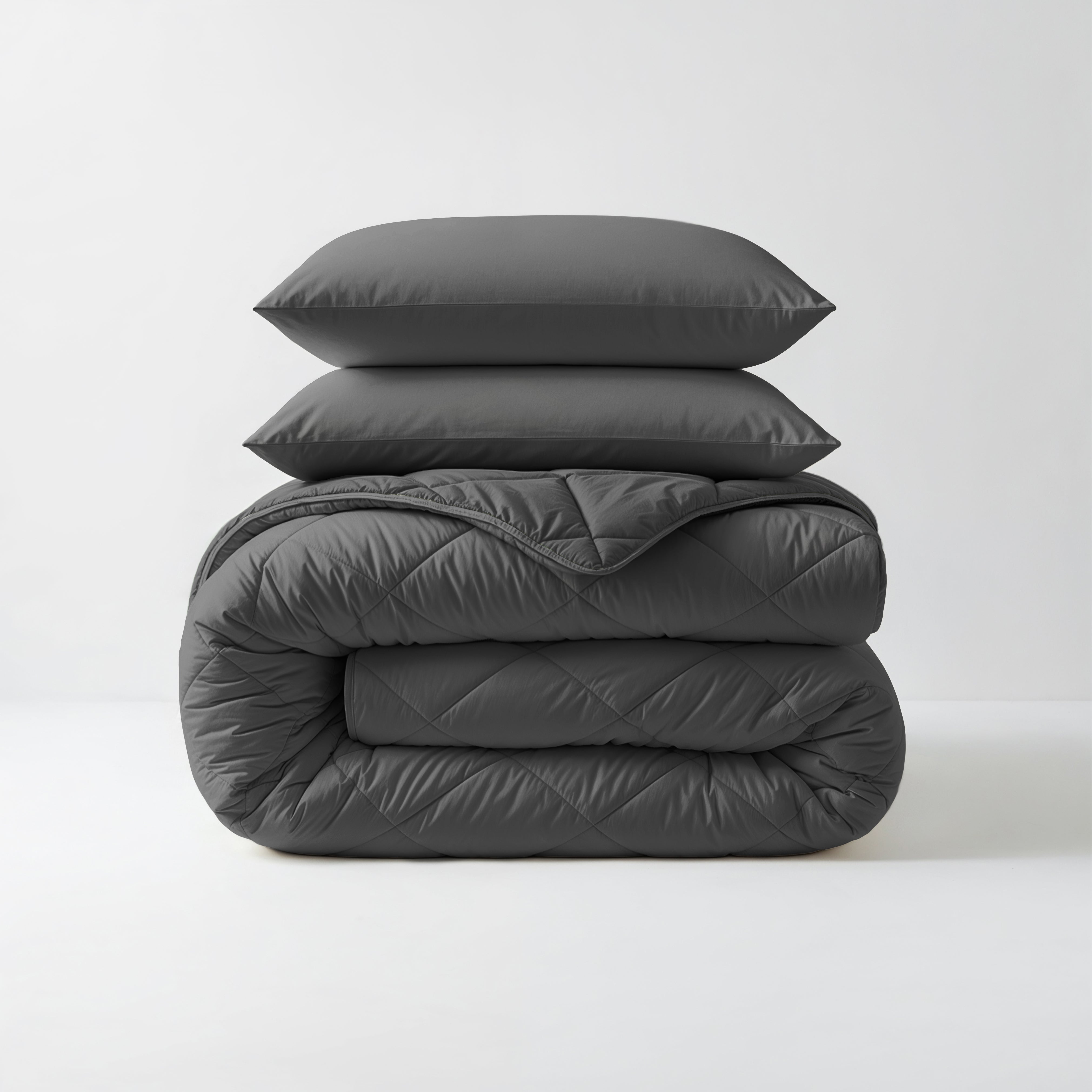 All-in-One Lazy Duvet Diamond Anthracite - Duvet with pillowcases