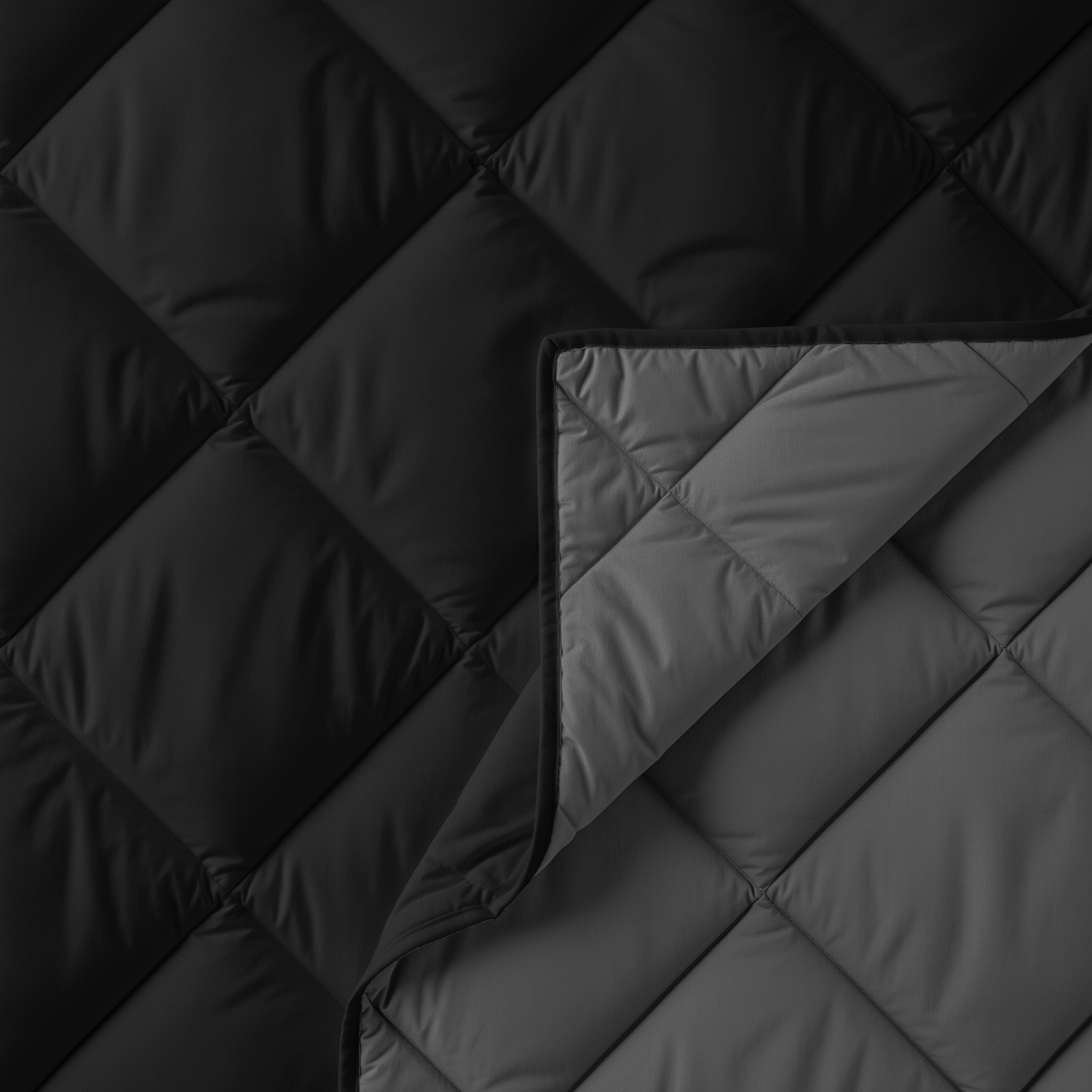 All-in-One Lazy Duvet Diamond Black/Anthracite - Duvet with pillowcases