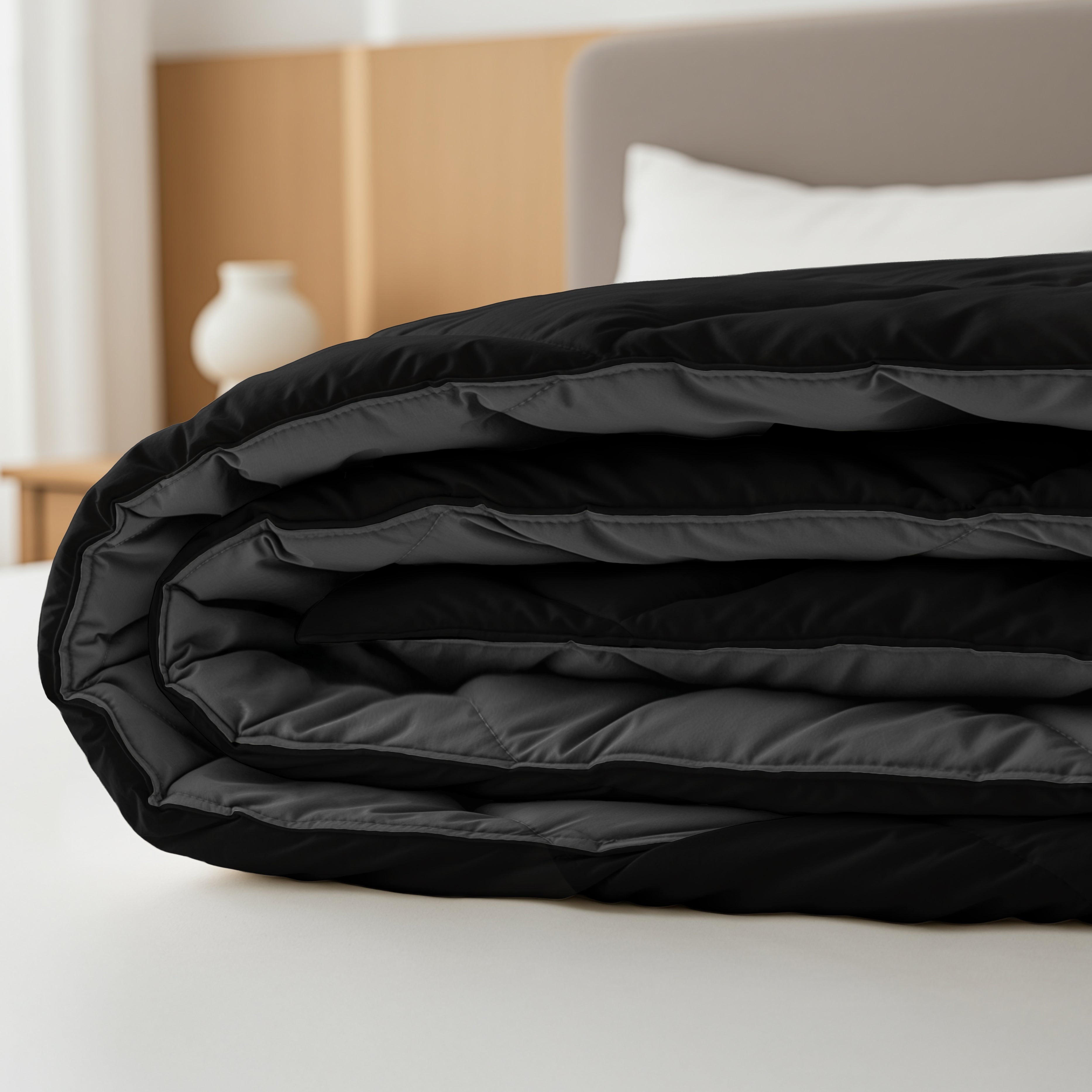 All-in-One Lazy Duvet Diamond Black/Anthracite - Duvet with pillowcases