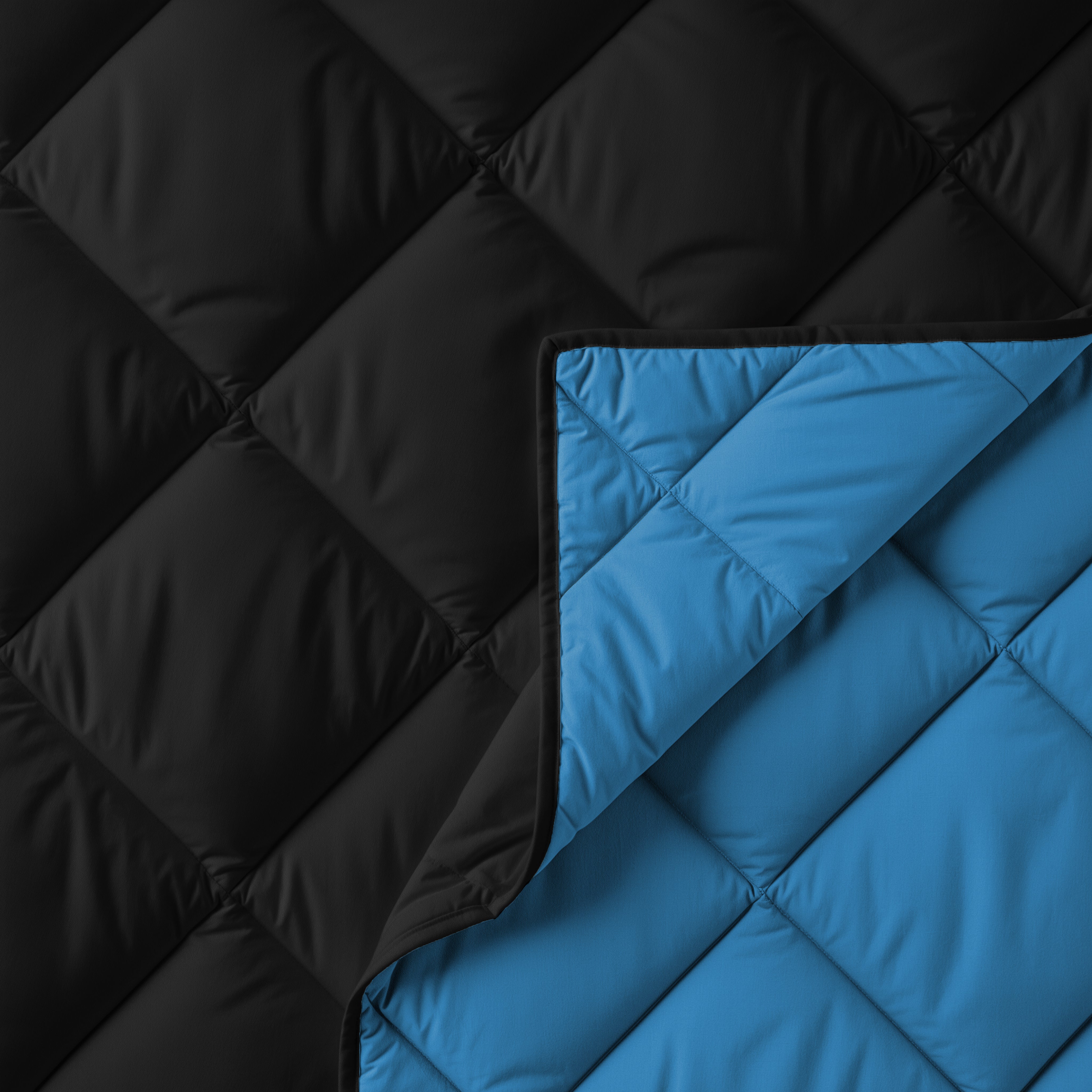 All-in-One Lazy Duvet Diamond Black/Blue - Duvet with pillowcases