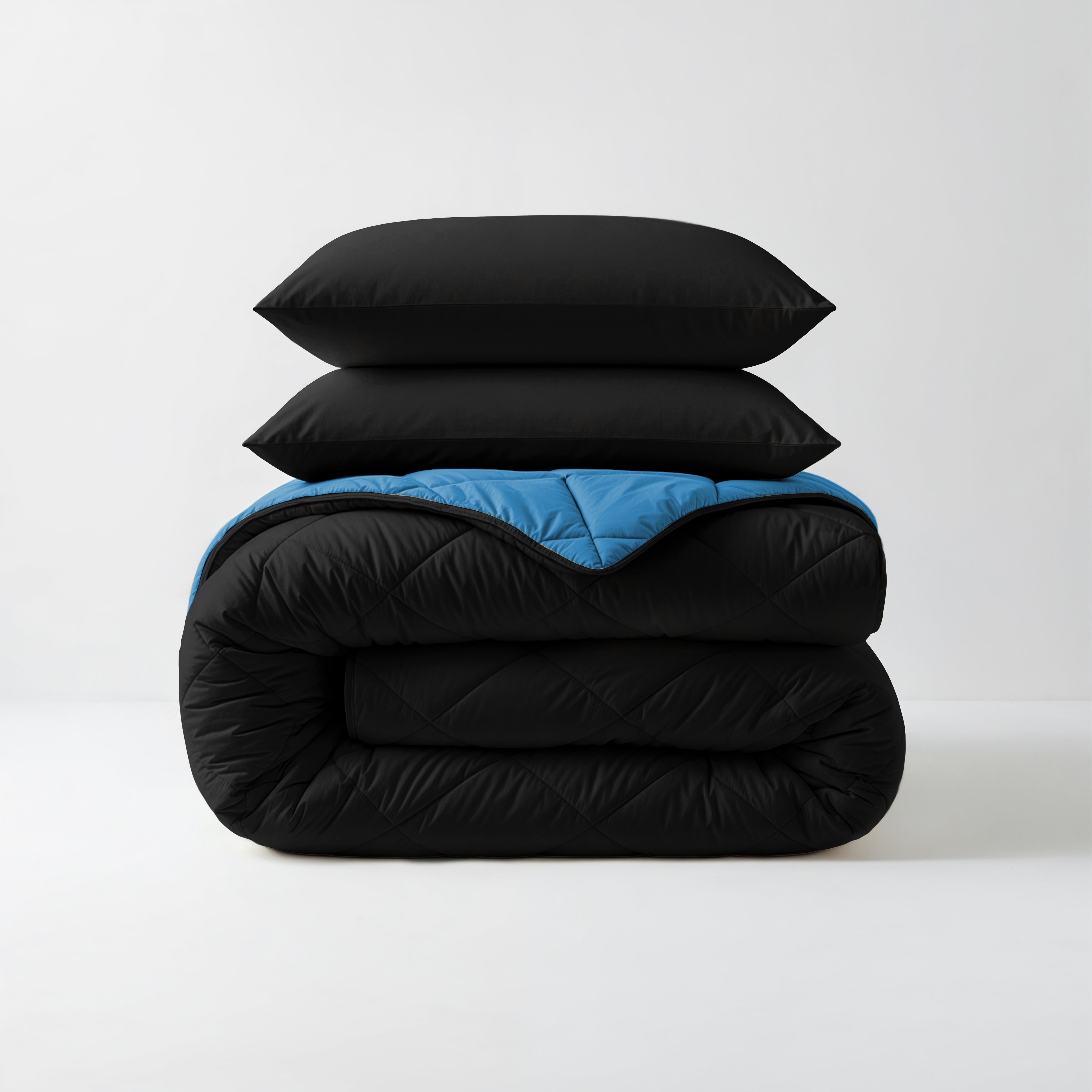 All-in-One Lazy Duvet Diamond Black/Blue - Duvet with pillowcases