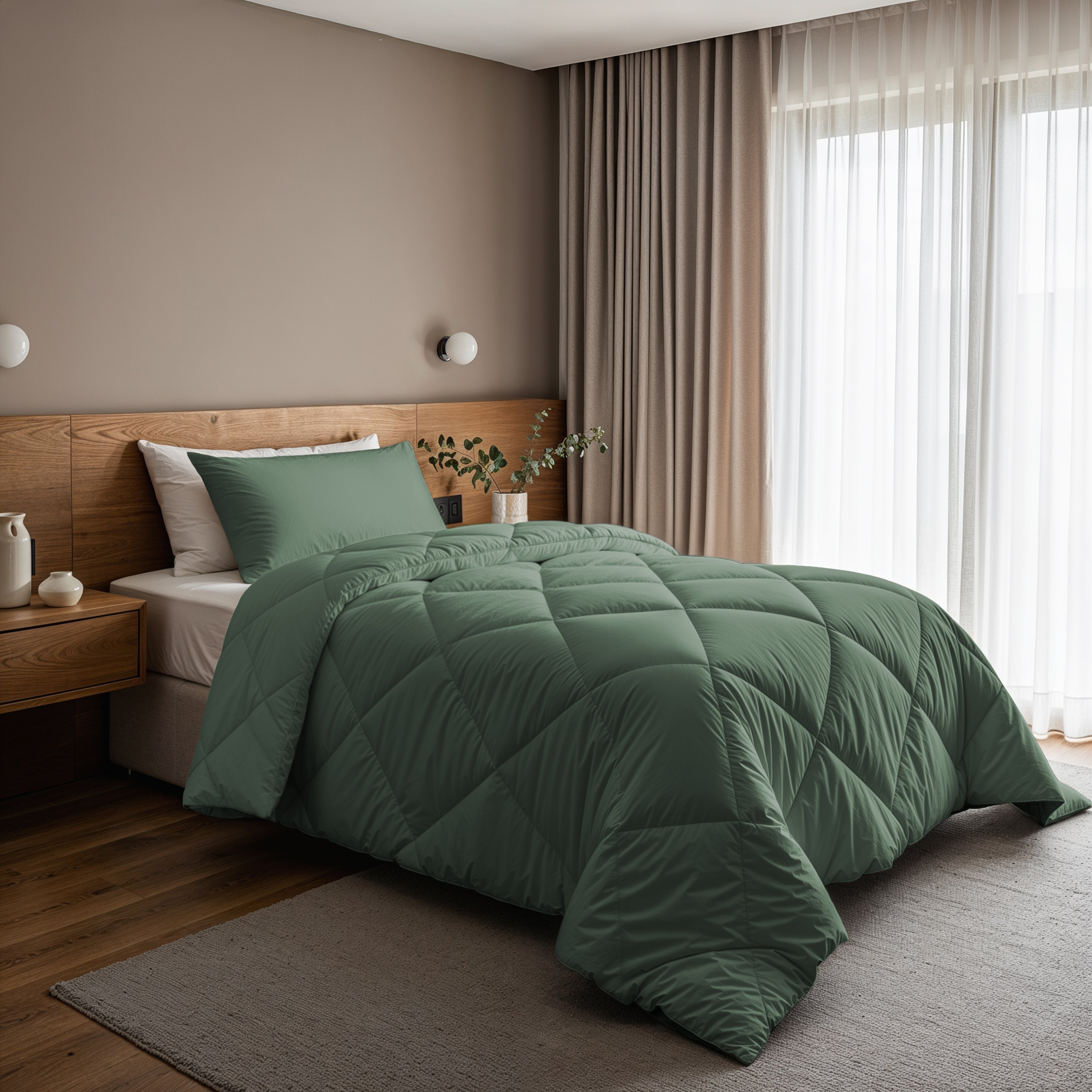 All-in-One Lazy Duvet Diamond Green - Duvet with pillowcases