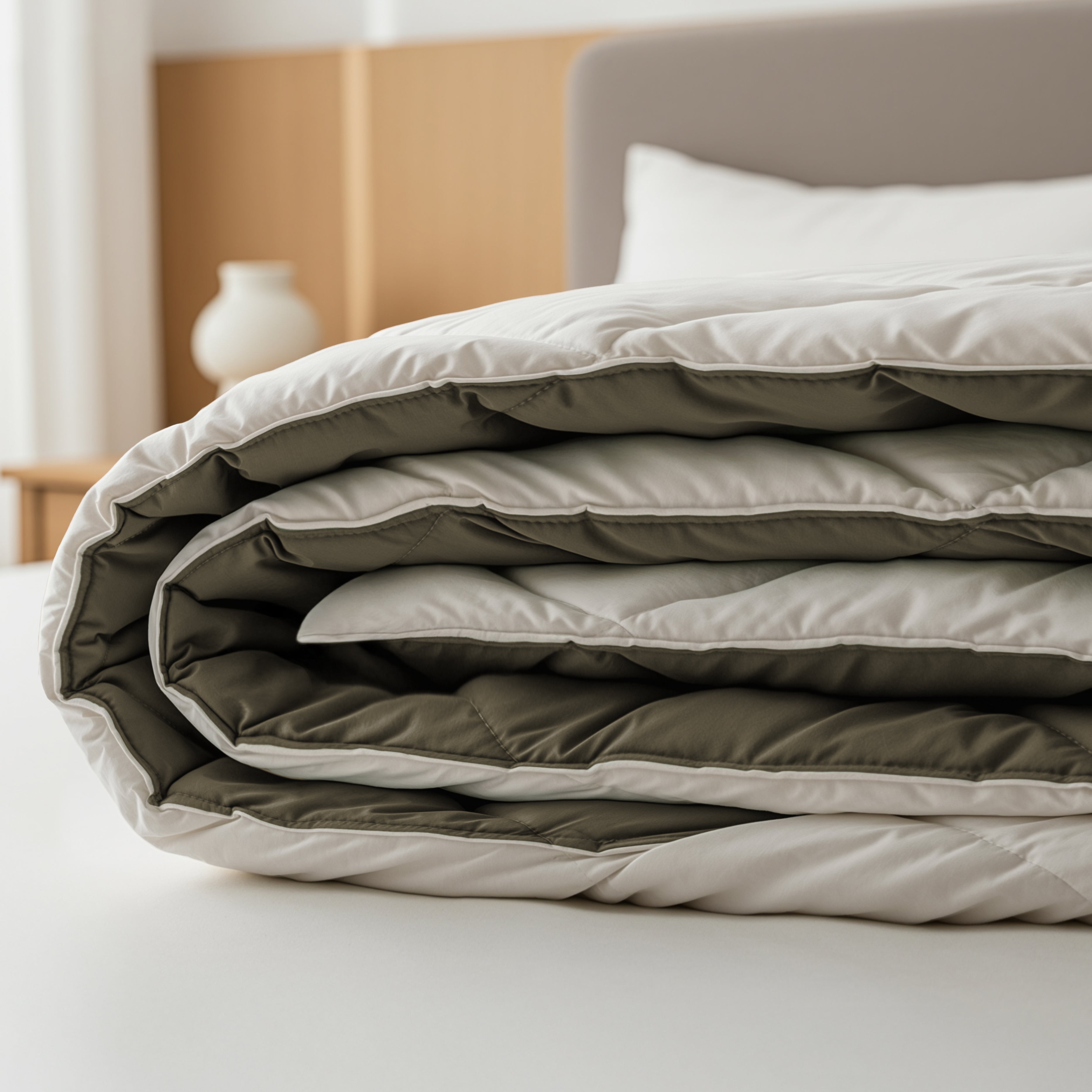 All-in-One Lazy Duvet Diamond Cream/Khaki - Duvet with pillowcases