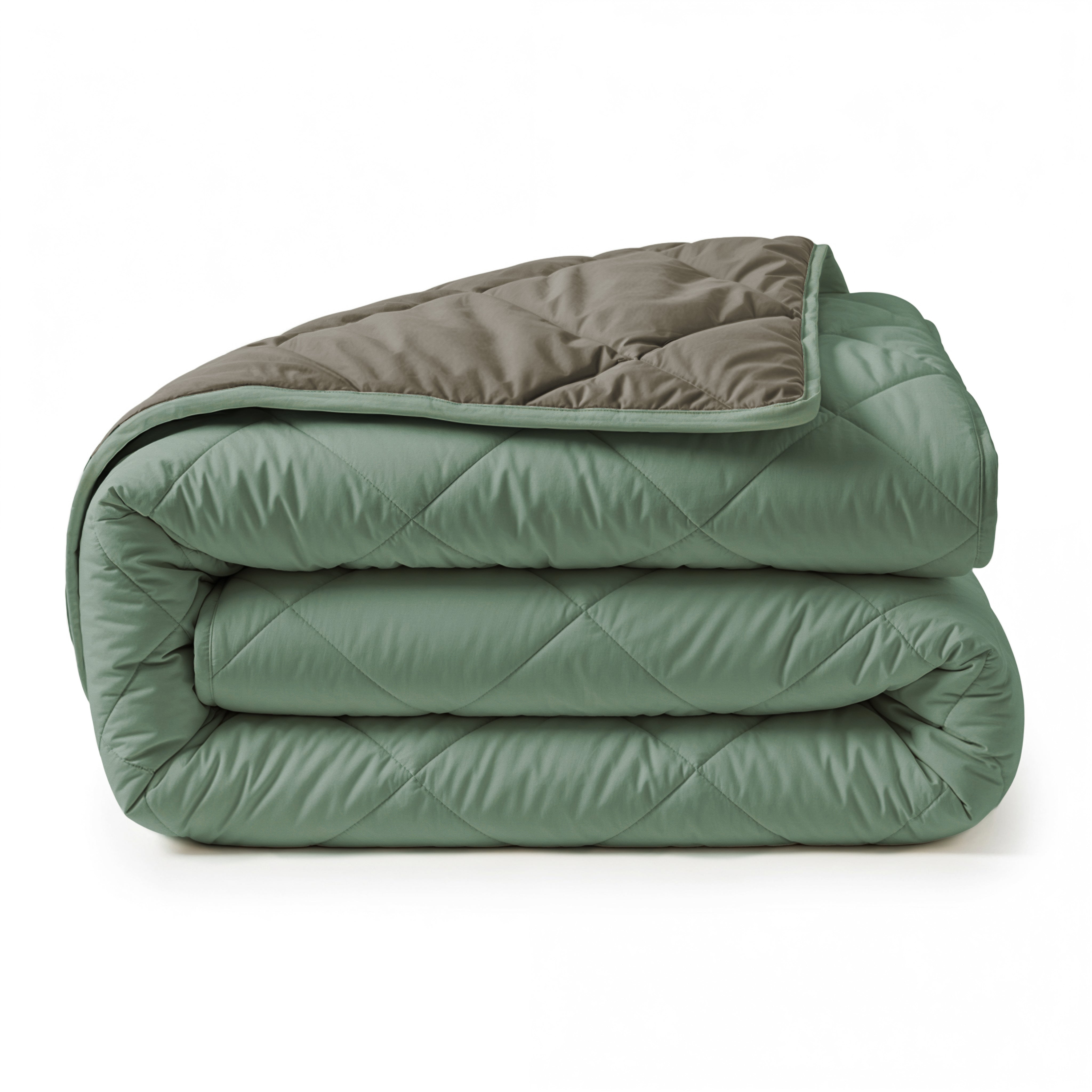 All-in-One Lazy Duvet Diamond Green/Khaki - Duvet with pillowcases
