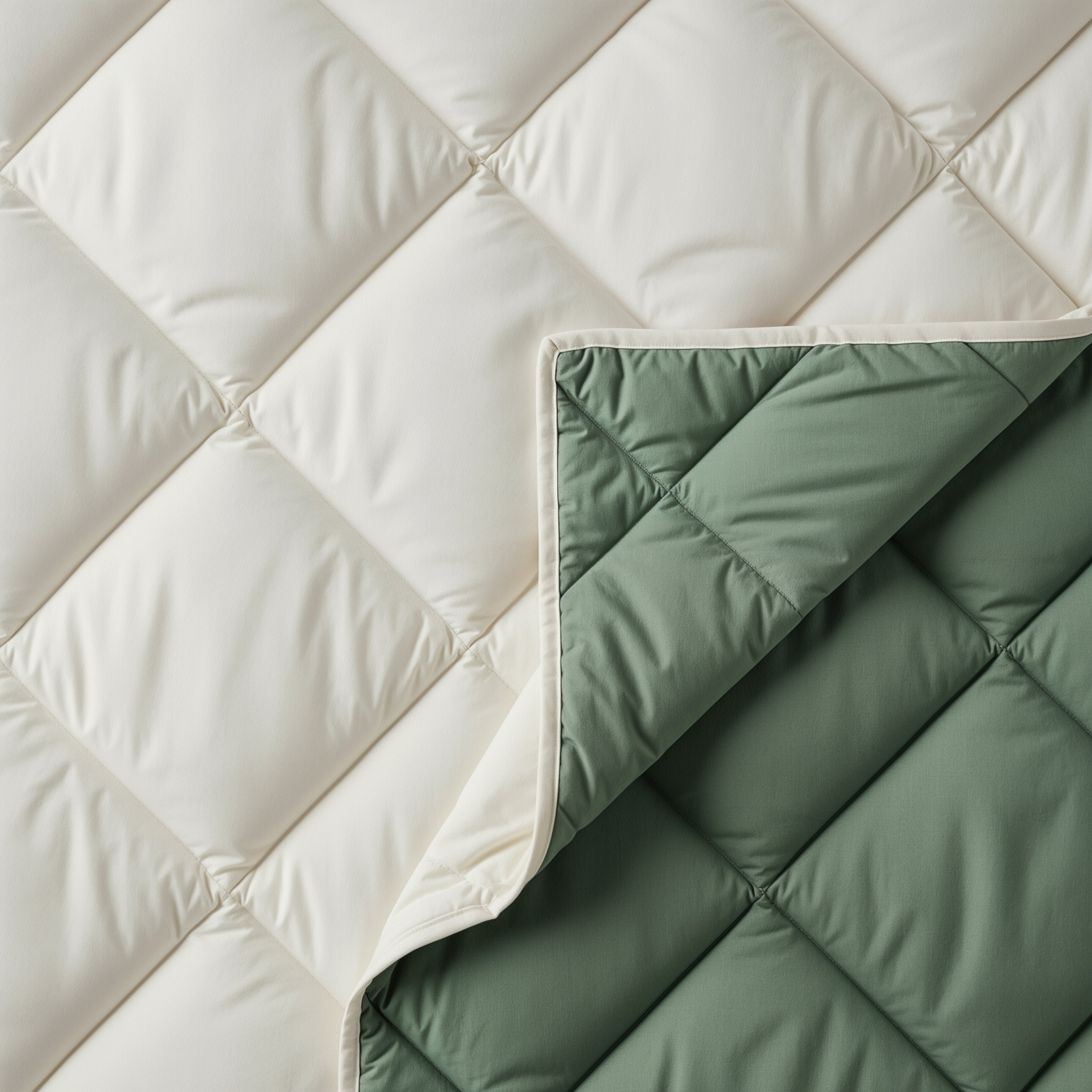 All-in-One Lazy Duvet Diamond Cream/Green - Duvet with pillowcases