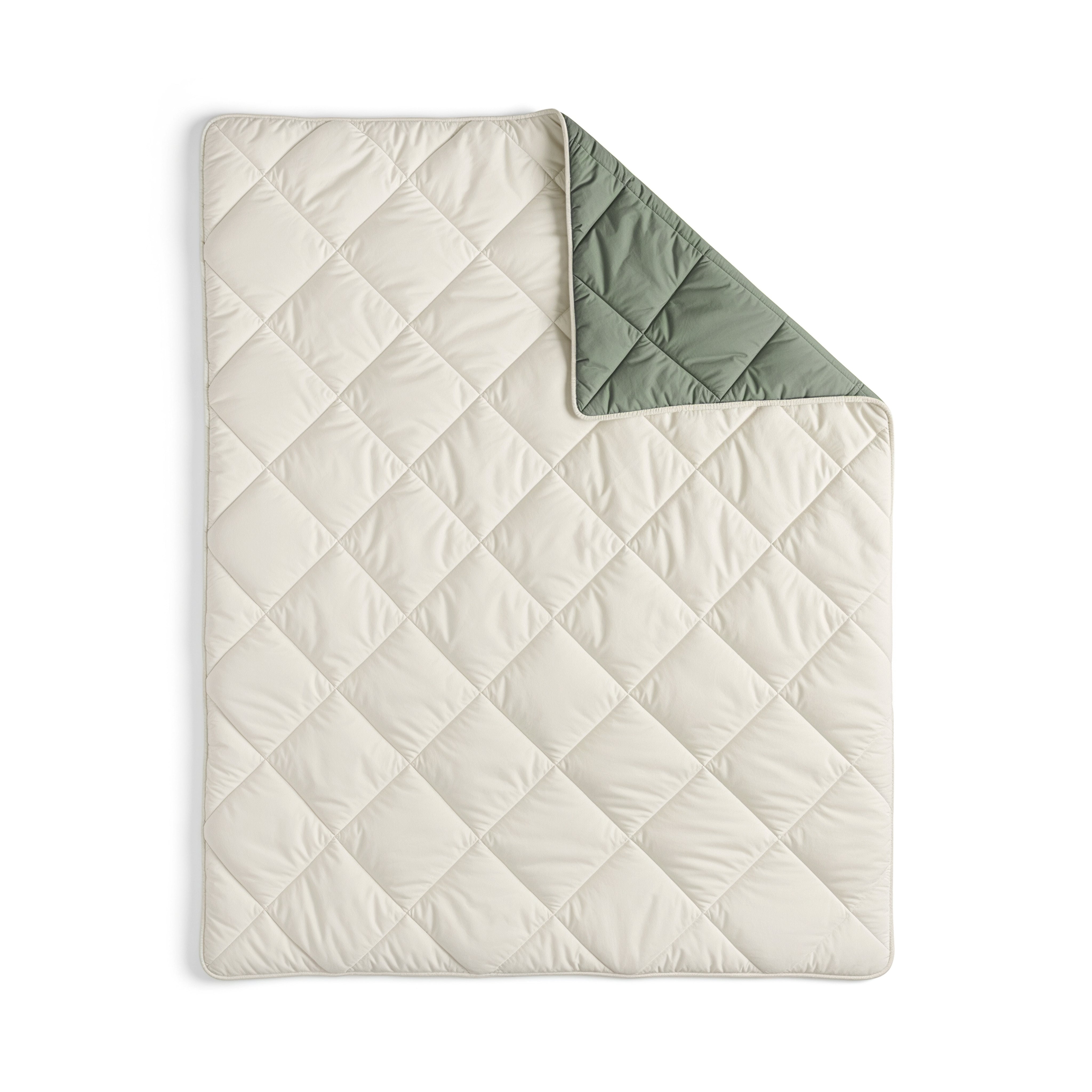 All-in-One Lazy Duvet Diamond Cream/Green - Duvet with pillowcases