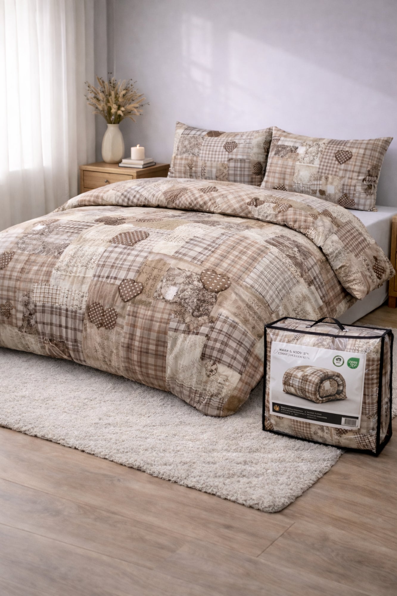 All-in One Lazy Dekbed Beige/Taupe - Dekbed voor het hele jaar