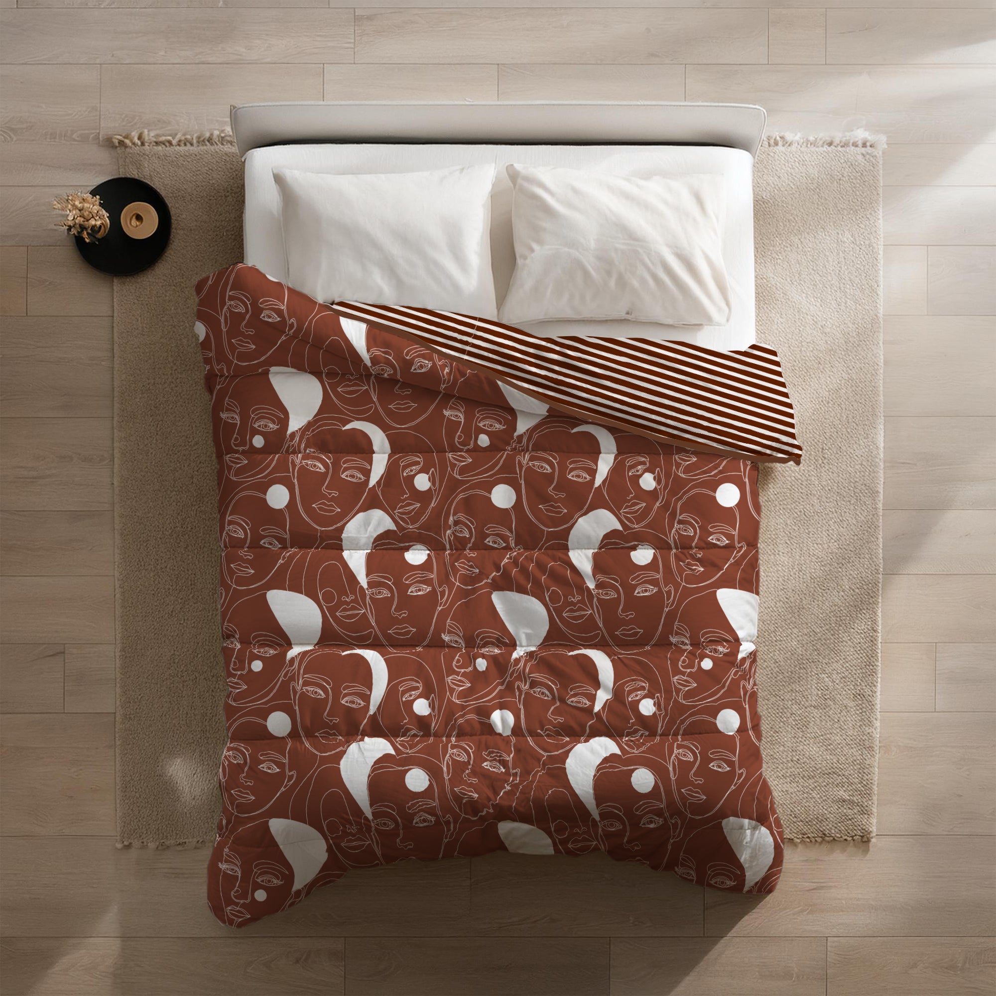 All-in One Lazy Dekbed Oneline Red Faces - Dekbed voor het hele jaar