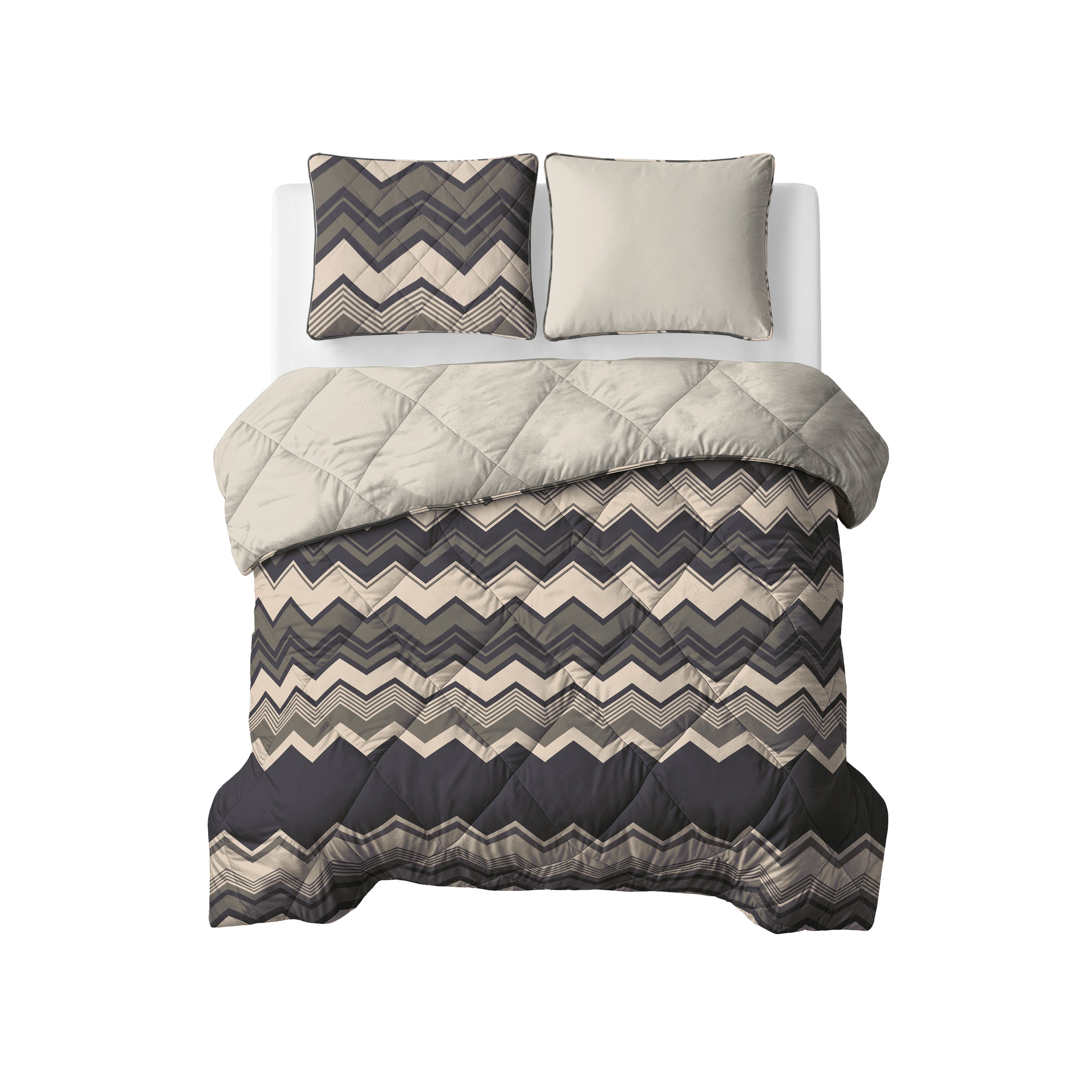 All-in One Lazy Dekbed Remon Taupe - Dekbed met kussenslopen