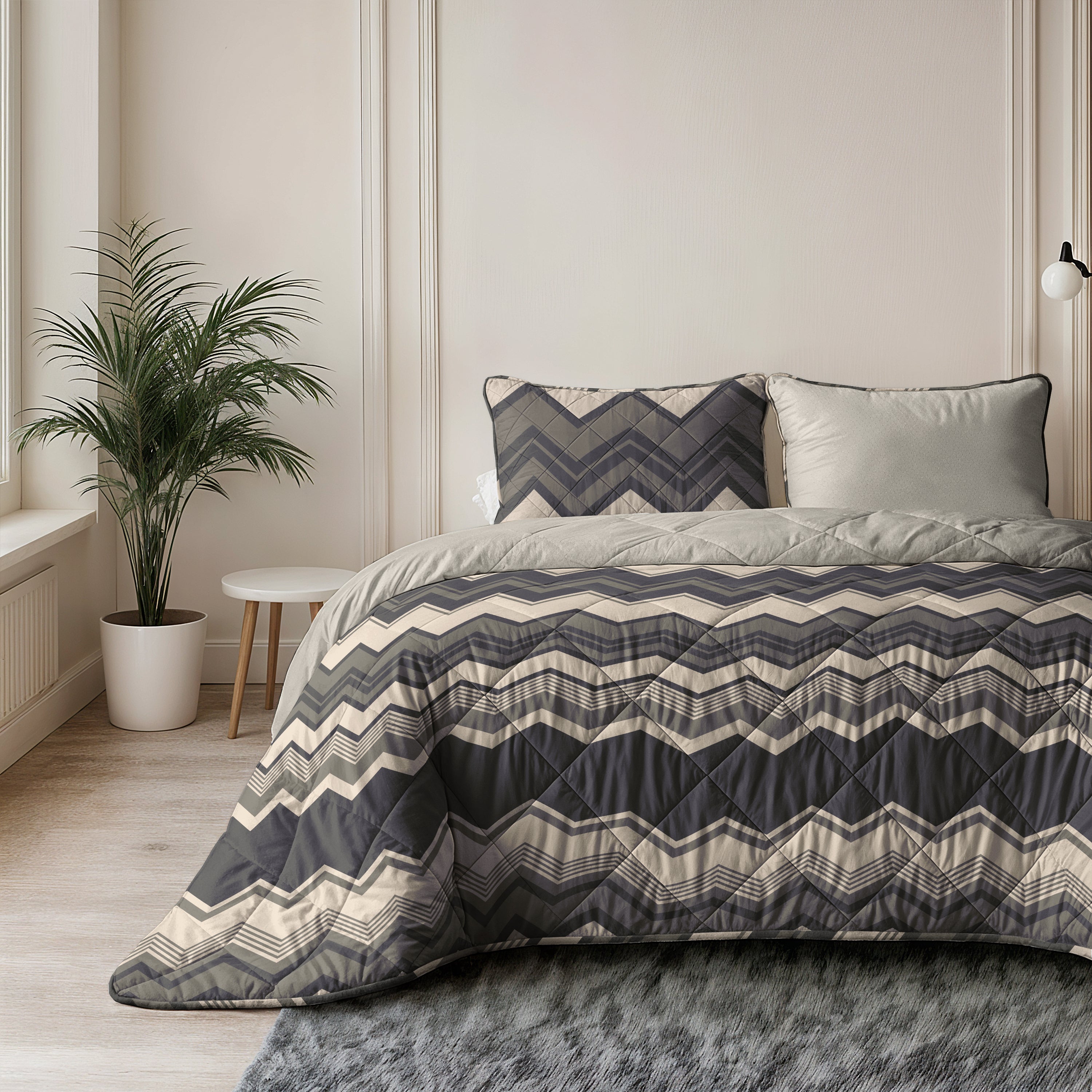 All-in One Lazy Dekbed Remon Taupe - Dekbed met kussenslopen