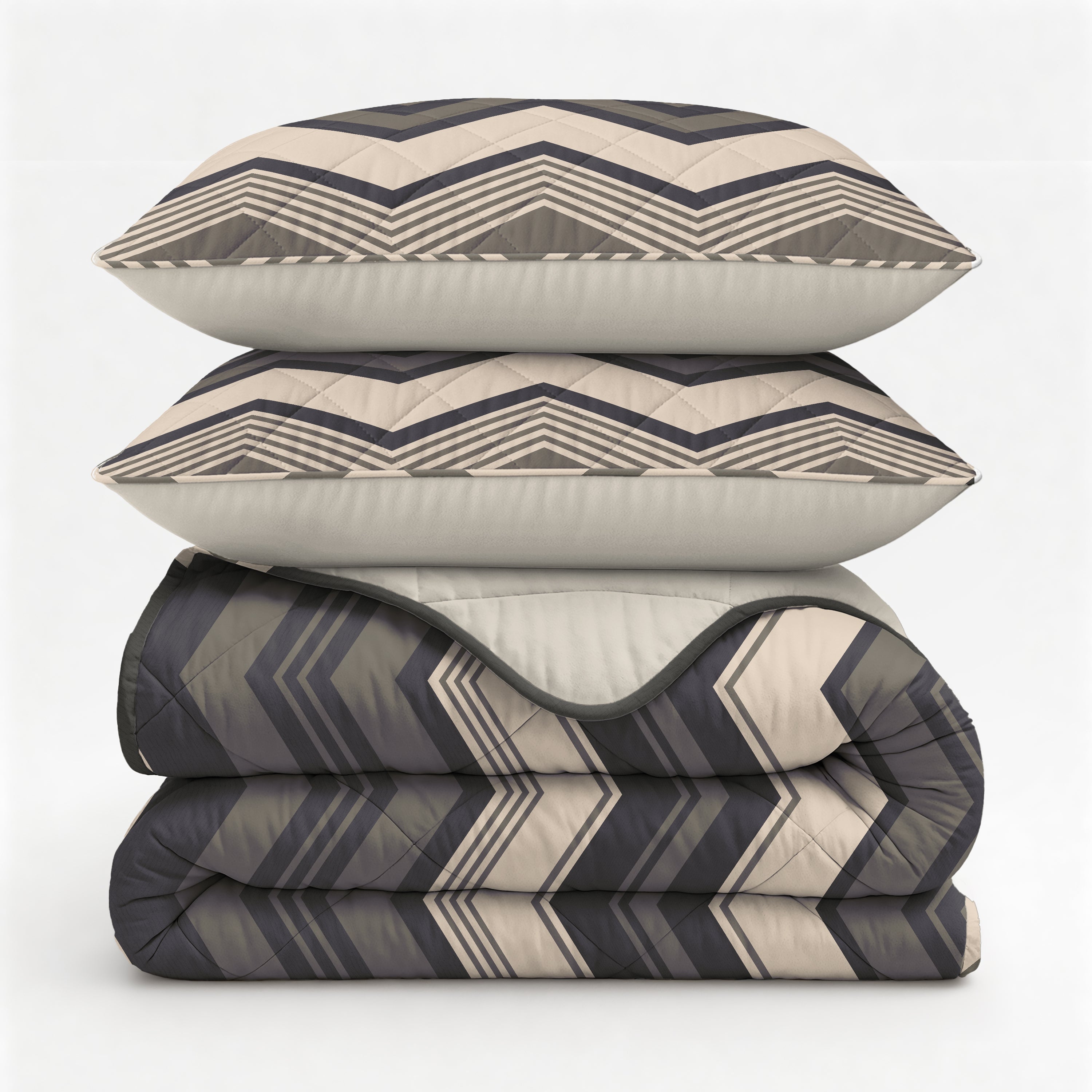 All-in One Lazy Dekbed Remon Taupe - Dekbed met kussenslopen