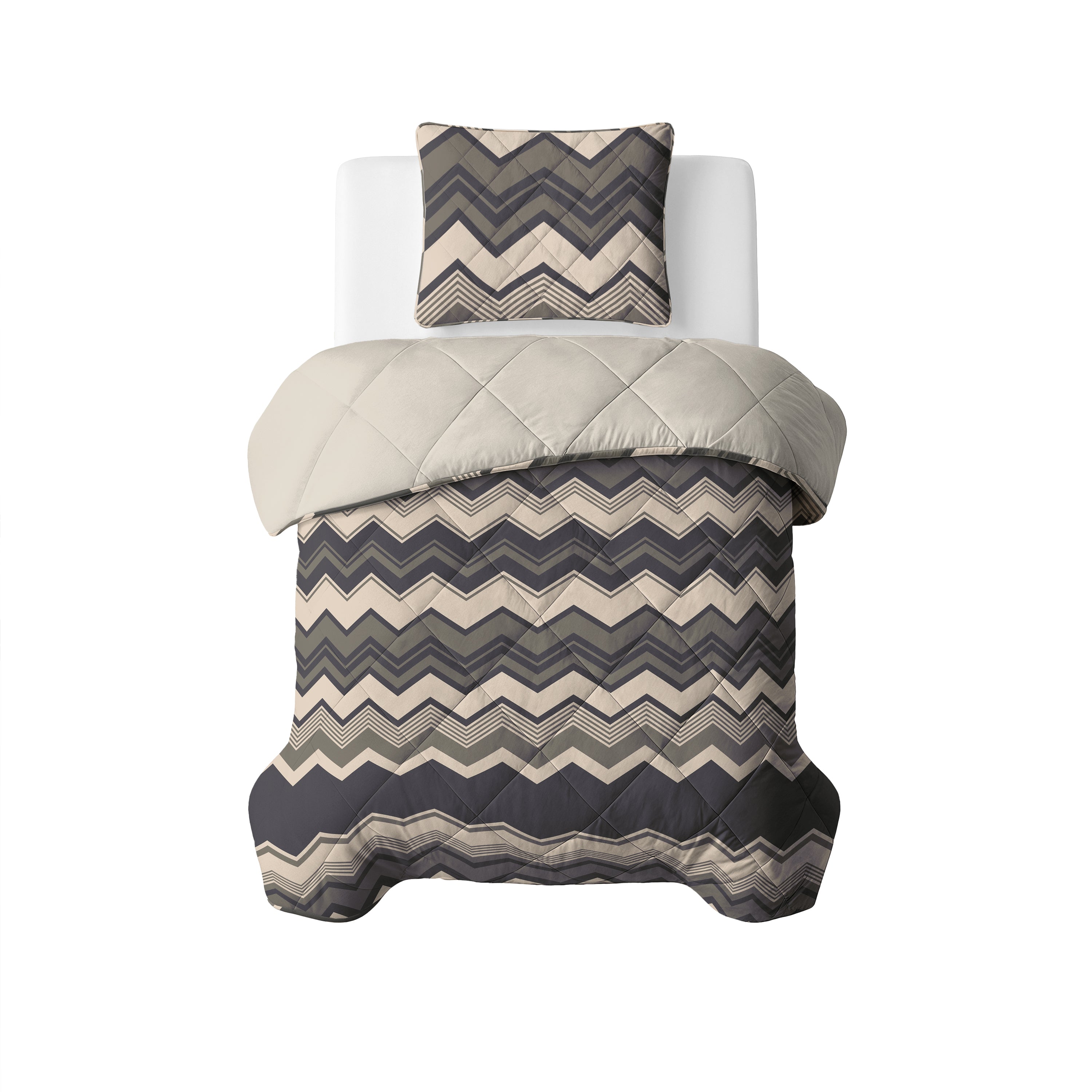 All-in One Lazy Dekbed Remon Taupe - Dekbed met kussenslopen