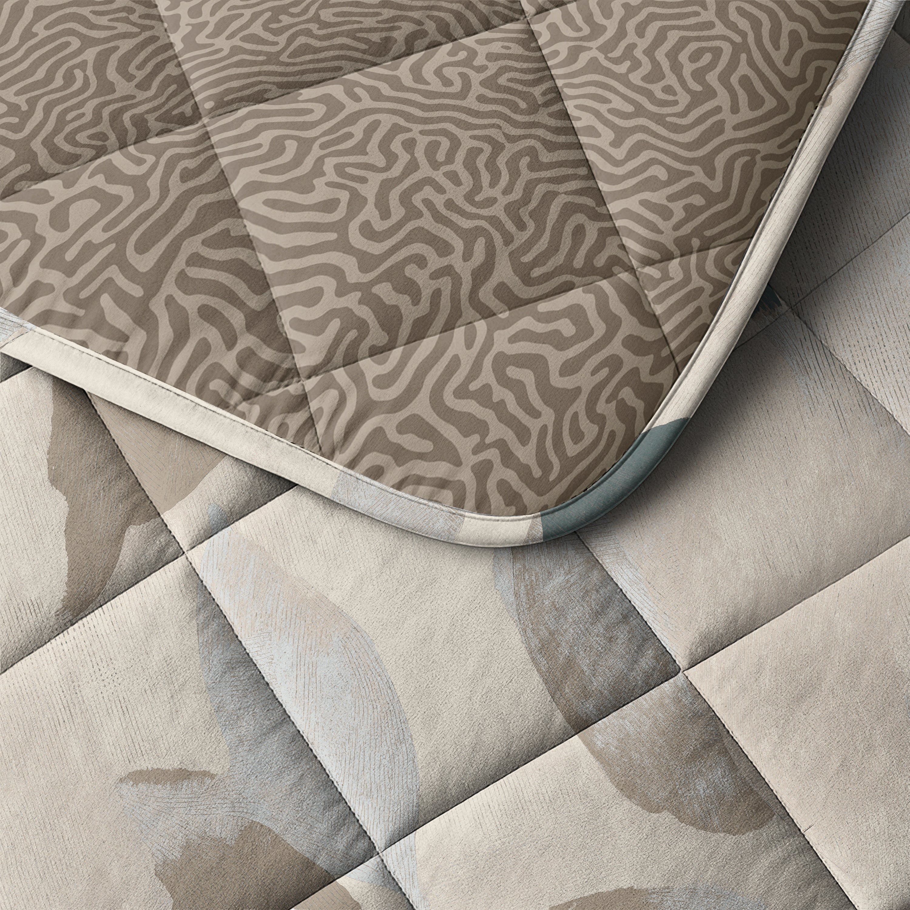 All-in One Lazy Dekbed Solitude Taupe - Dekbed met kussenslopen