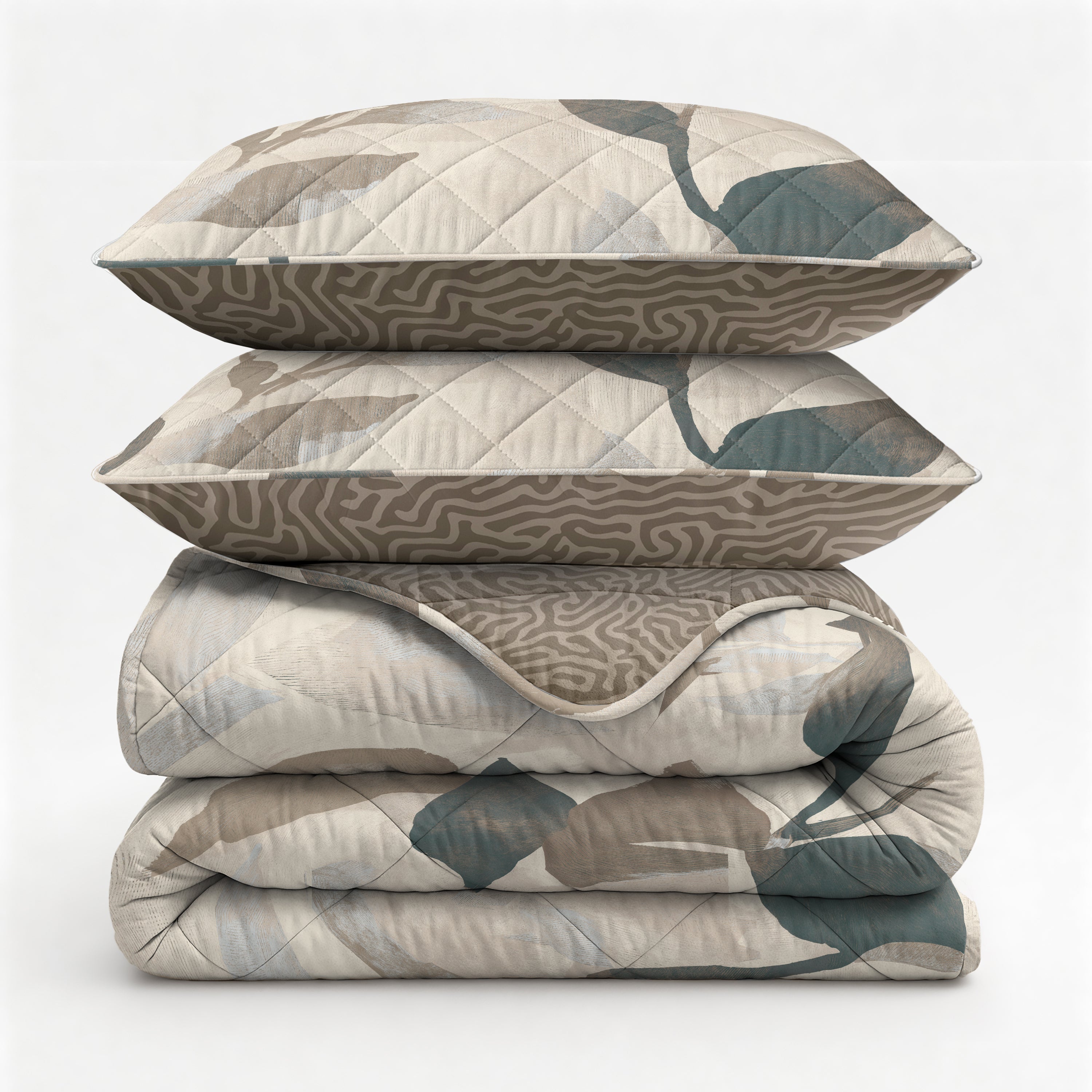 All-in One Lazy Dekbed Solitude Taupe - Dekbed met kussenslopen