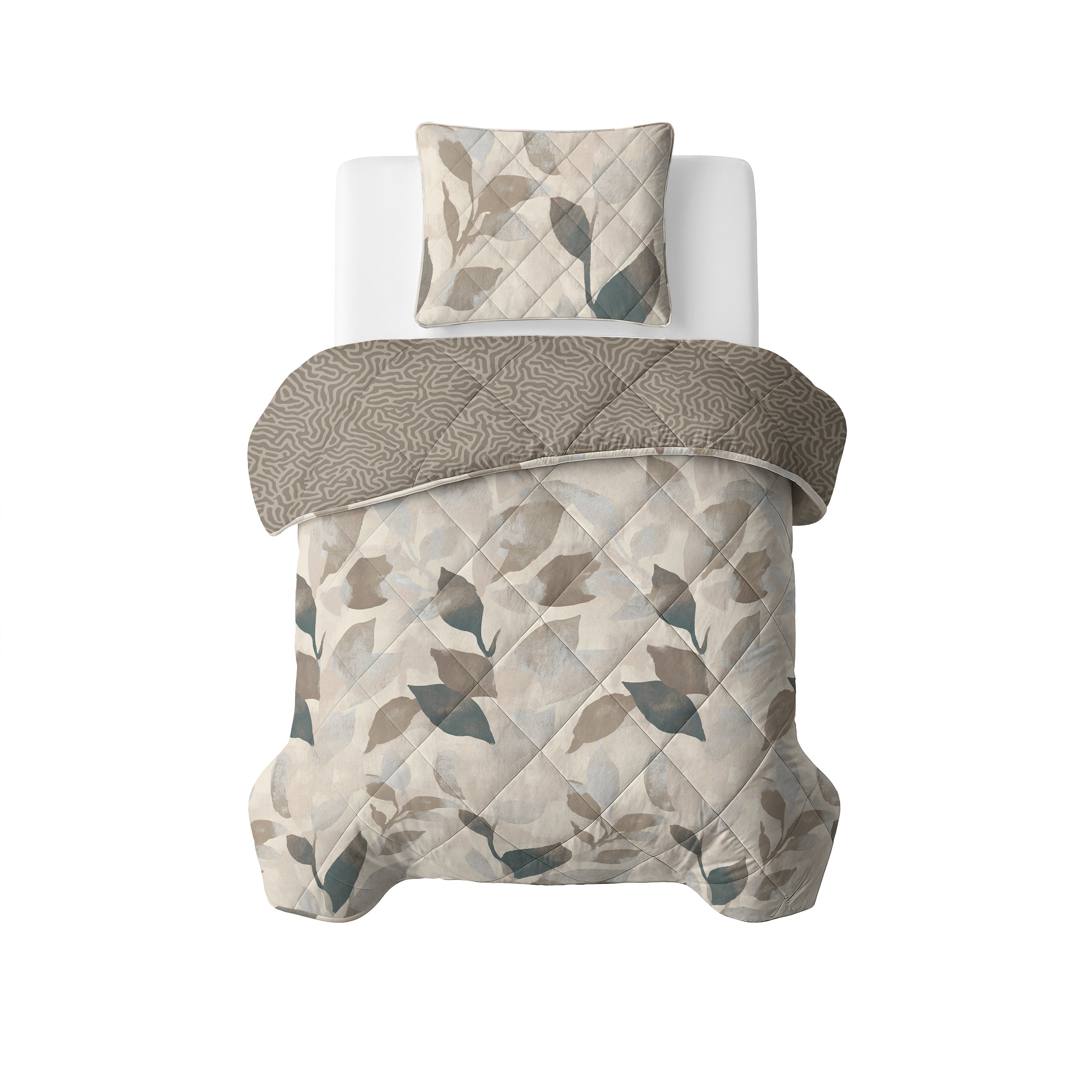 All-in One Lazy Dekbed Solitude Taupe - Dekbed met kussenslopen