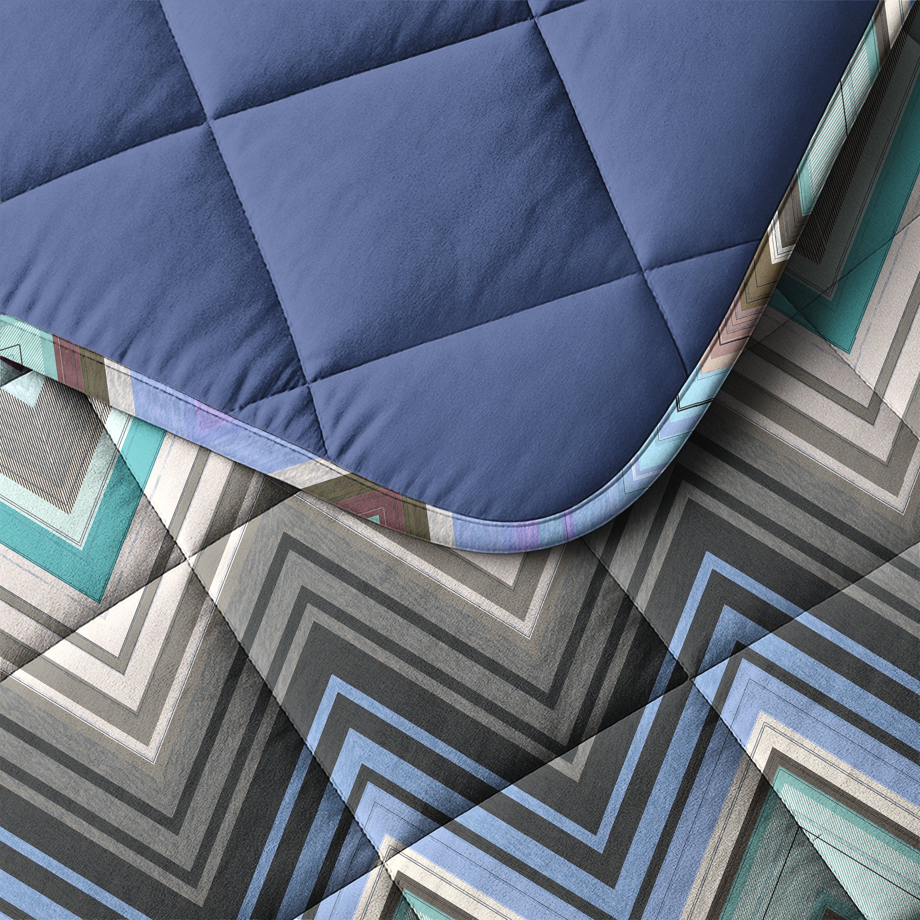 All-in One Lazy Dekbed Tilly Blauw - Dekbed met kussenslopen