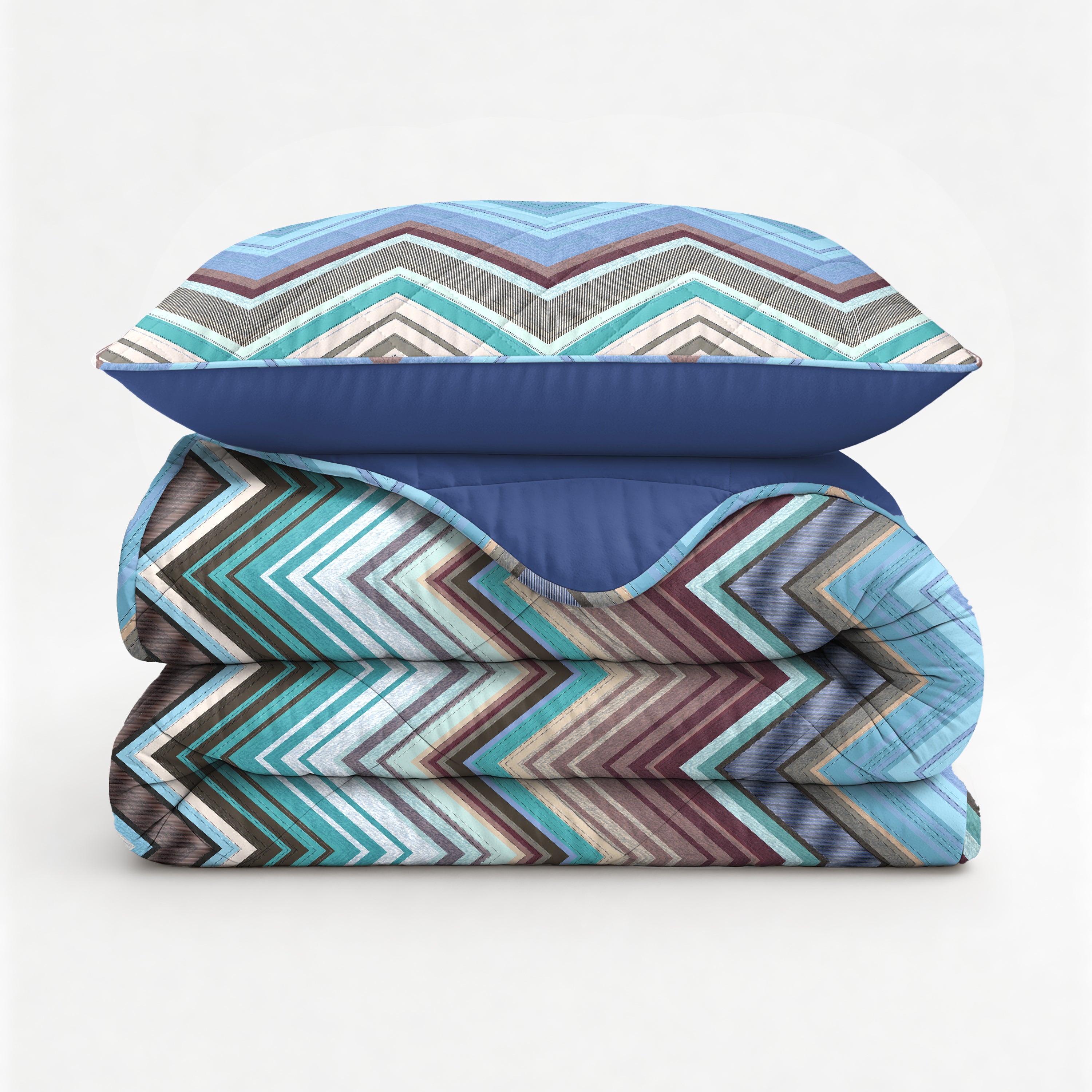 All-in One Lazy Dekbed Tilly Blauw - Dekbed met kussenslopen