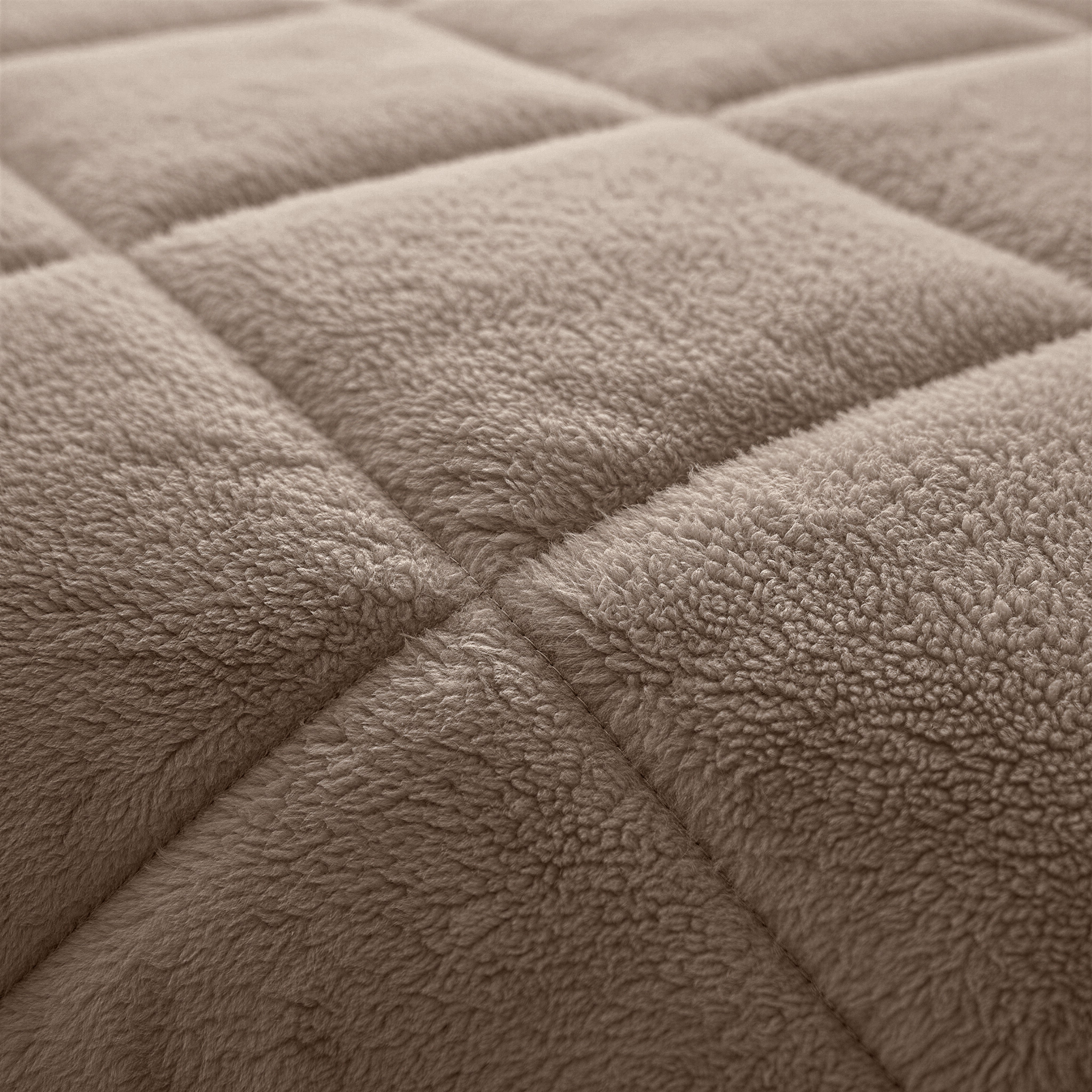 All-in One Lazy Faux Fur Dekbed Taupe - Dekbed met kussenslopen