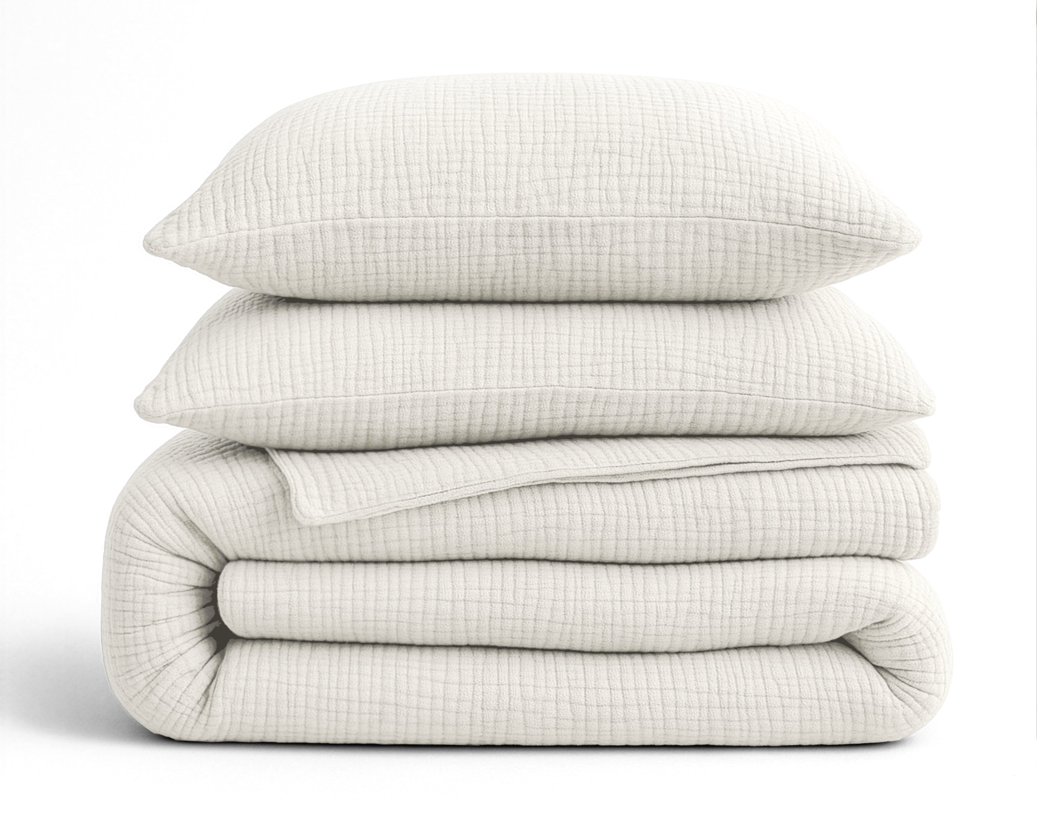 All-in One Lazy Mousseline Dekbed Beige - Dekbed met kussenslopen