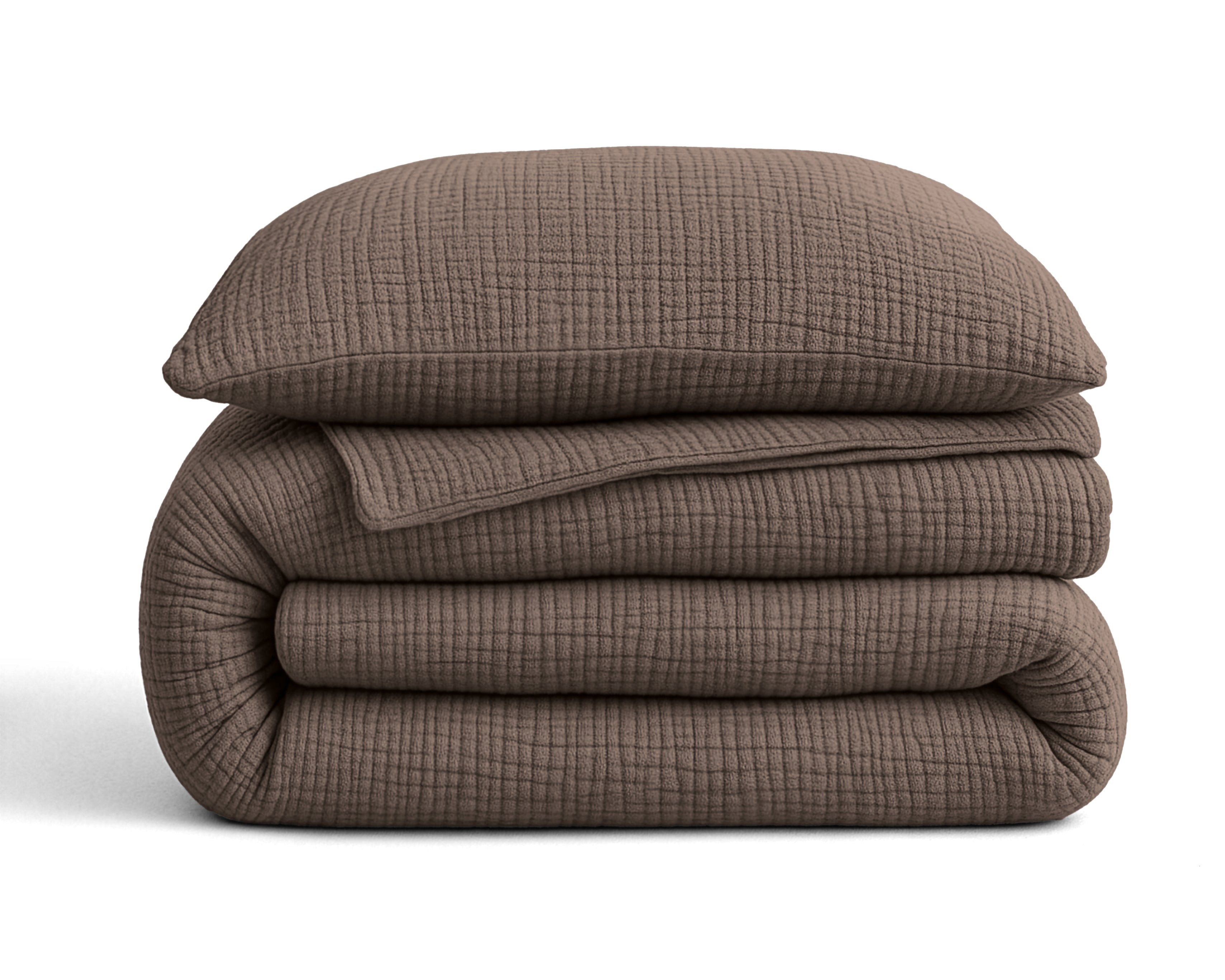 All-in One Lazy Mousseline Dekbed Dark Taupe - Dekbed met kussenslopen