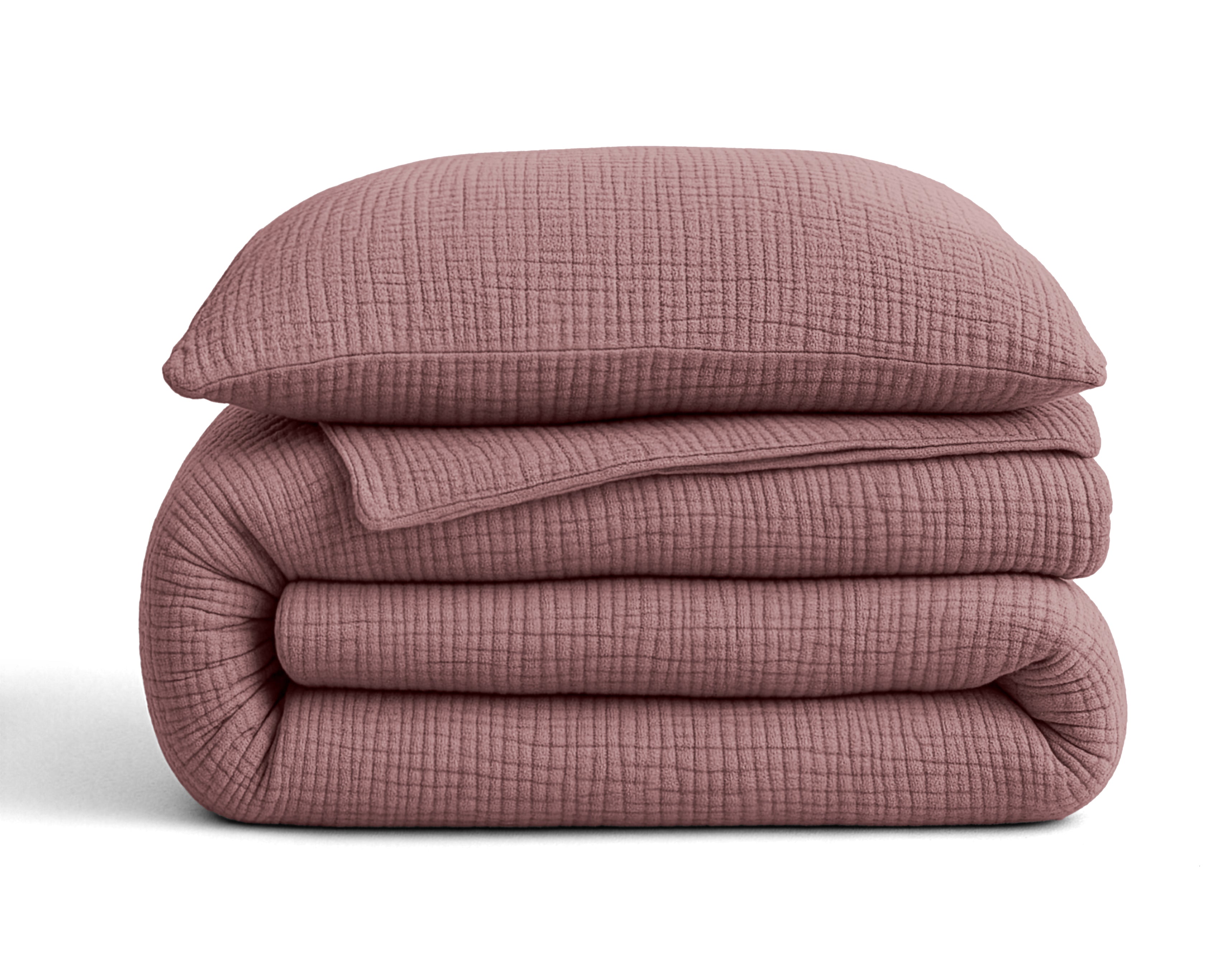 All-in One Lazy Mousseline Dekbed Oud Roze - Dekbed met kussenslopen