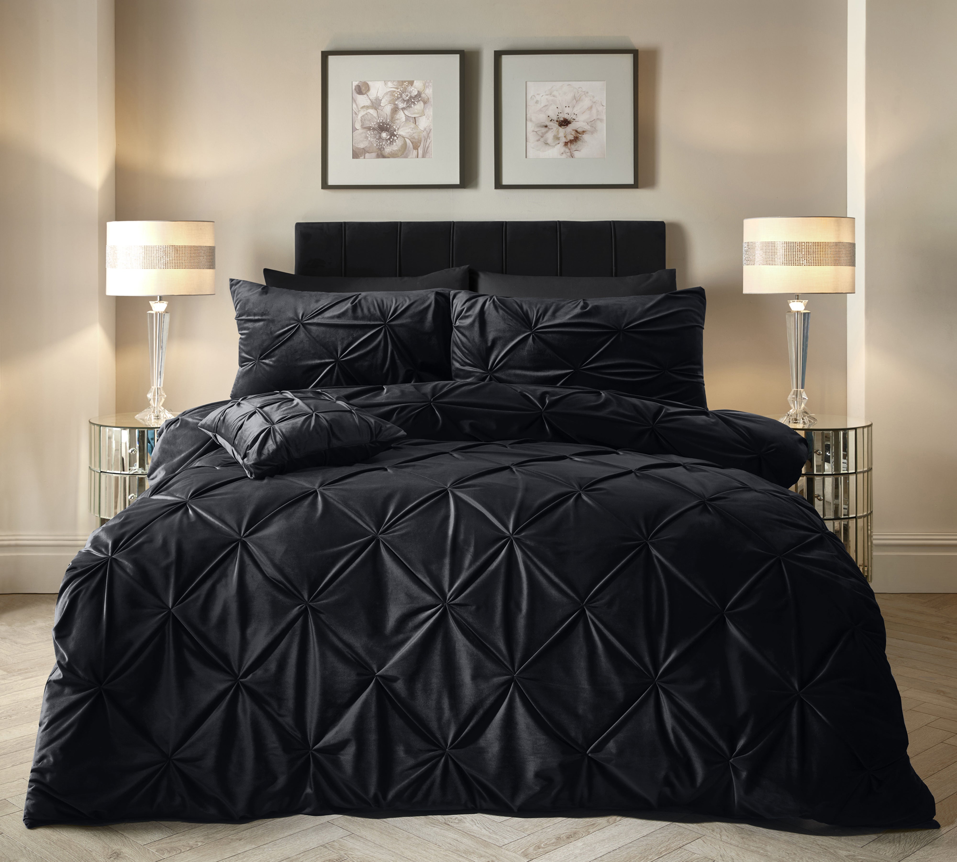 All-in One Lazy Velvet Pintuck Dekbed Zwart - Dekbed voor het hele jaar