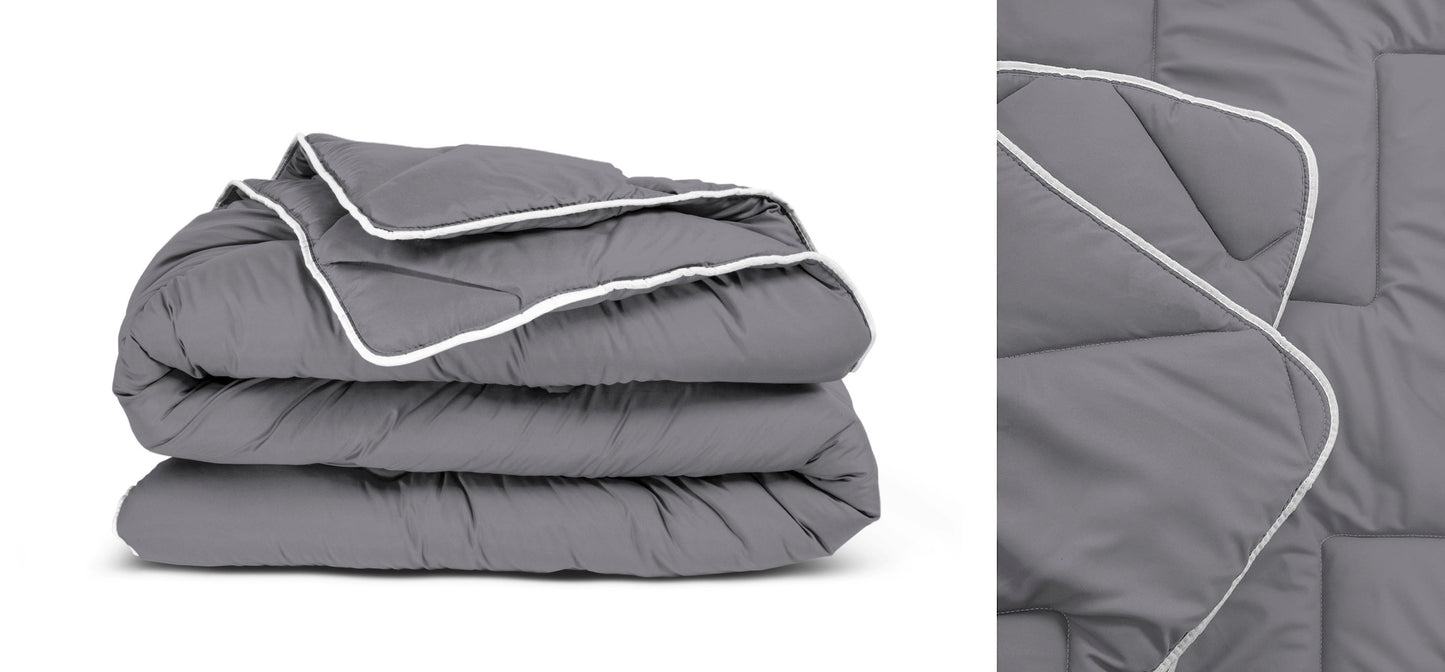 All-in one lazy dekbed Antraciet - Dekbed en overtrek in 1 - Lichtgewicht - Trendy kleuren