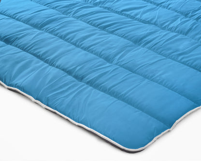 All-in one lazy dekbed Antraciet/Blauw - Dekbed en overtrek in 1 - Lichtgewicht - Trendy kleuren