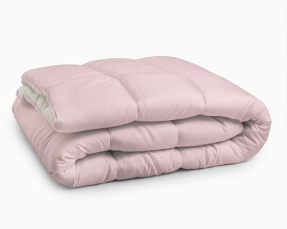 All-in one lazy dekbed Creme/Roze - Dekbed en overtrek in 1 - Lichtgewicht - Trendy kleuren