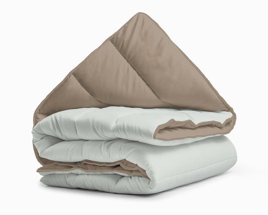 All-in one lazy dekbed Foggy/Teak - Dekbed en overtrek in 1 - Lichtgewicht - Trendy kleuren